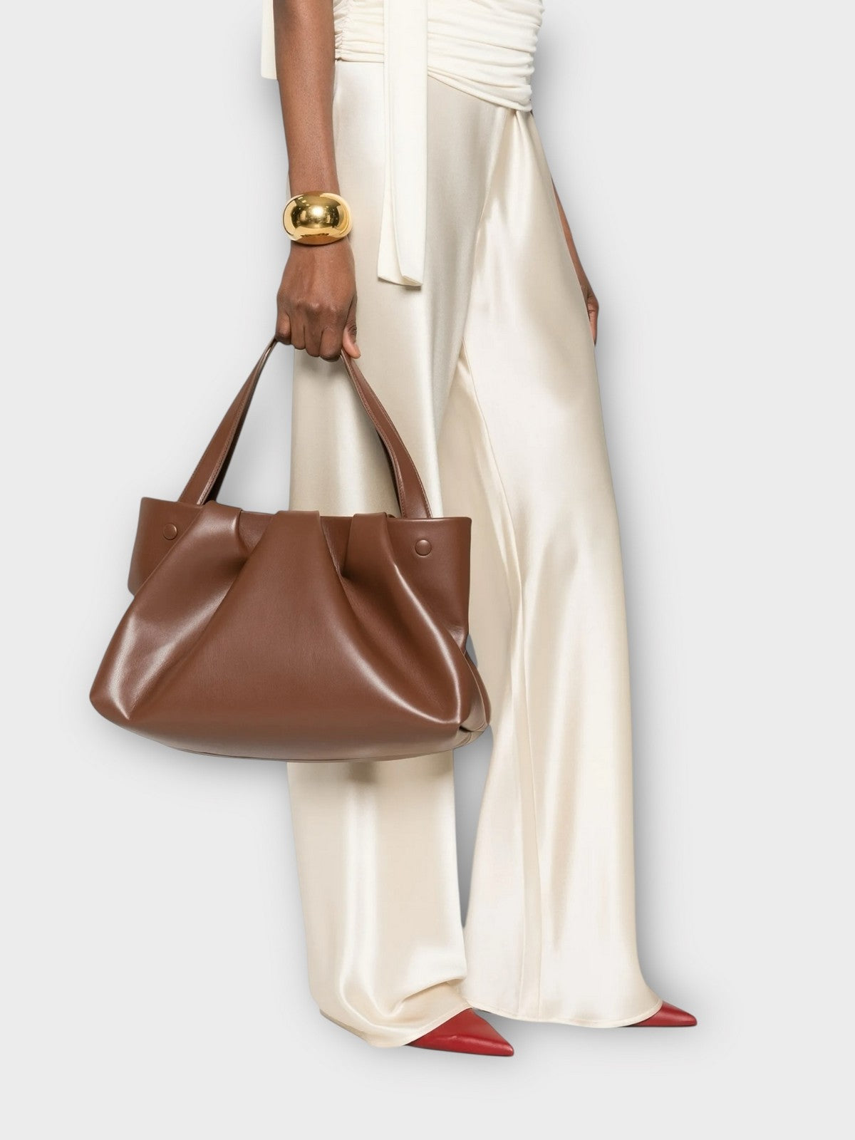 THEMOIRè Athena vegan fabric bag brown eco-friendly design