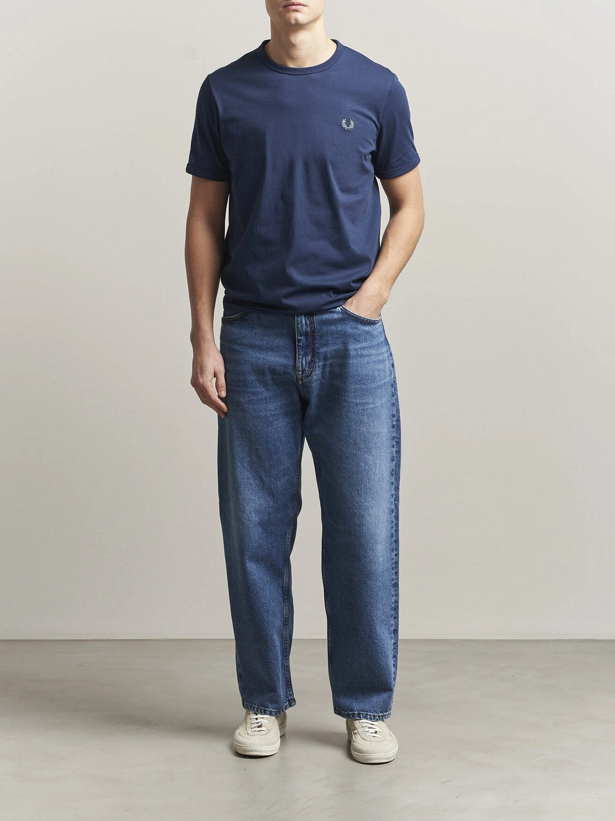 FRED PERRY T-shirt Uomo FP RINGER T-SHIRT FP-M3519-57 31B TENNIS BLUE