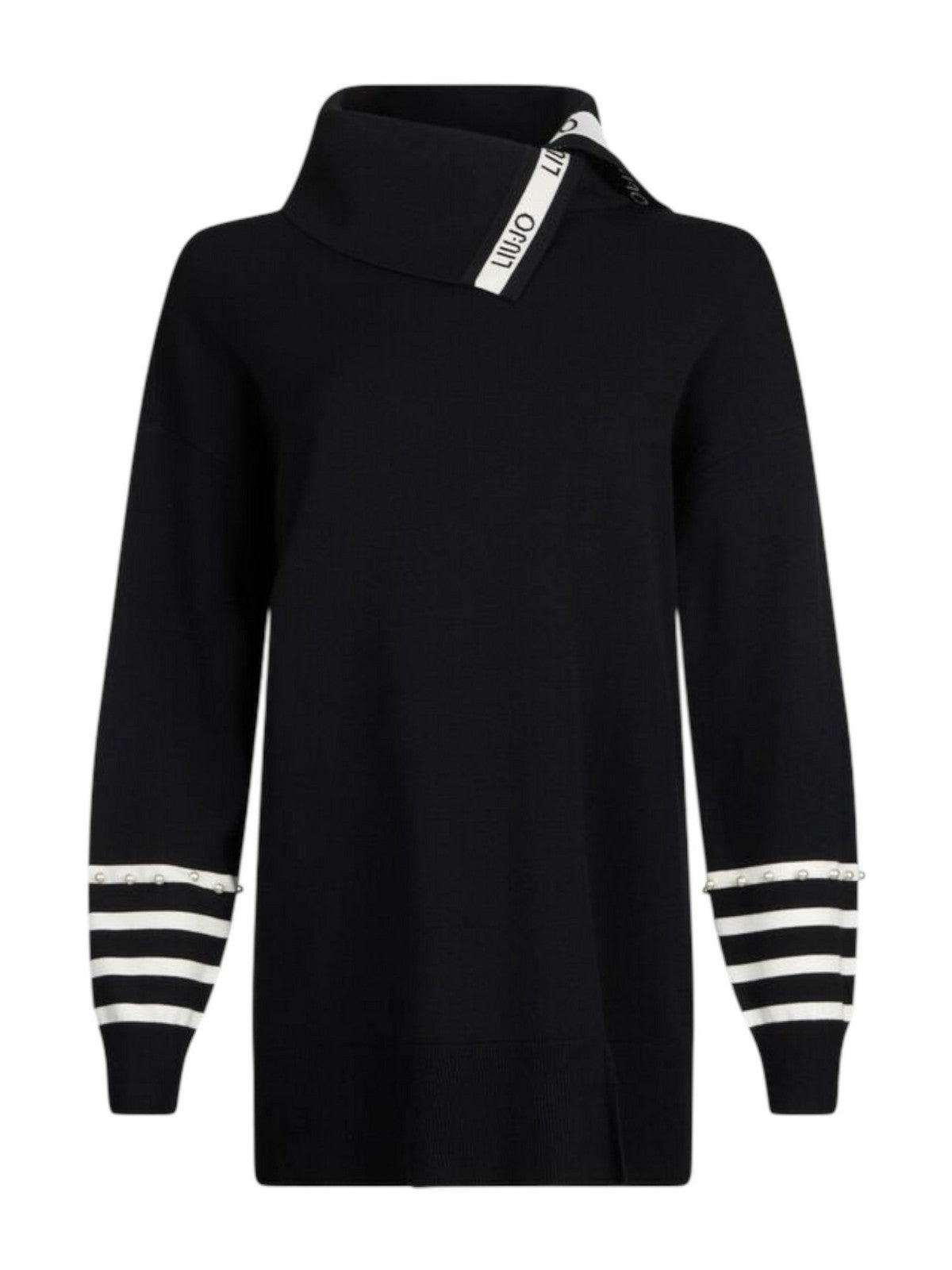 LIU JO SPORT Felpa Donna TF5218MS63L 03N66 Nero/bianco latte