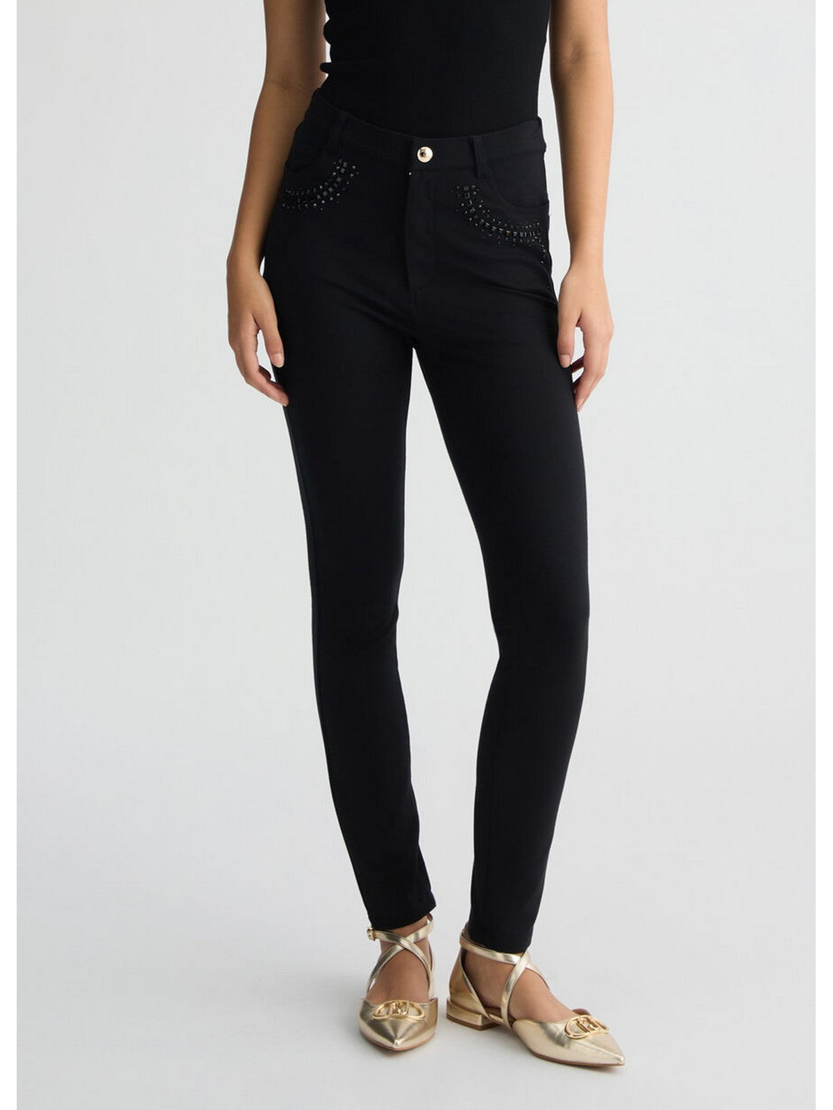 LIU JO SPORT Pantalone Donna TA5166JS182 B3280 nero/strass