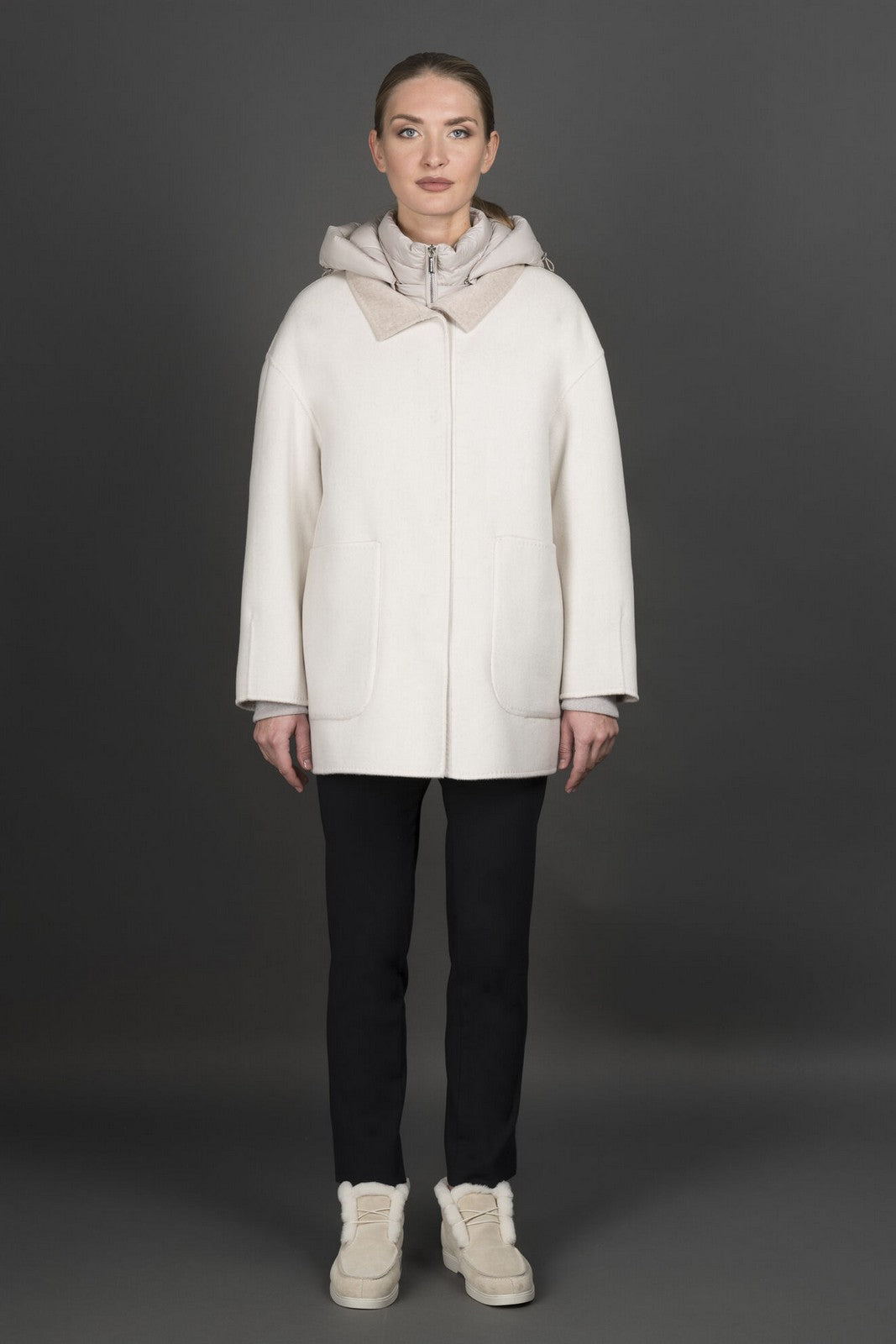 MOORER Piumino Donna NATISHA-CWB MODGI100980 TEPAG25 SABBIA/ANGORA