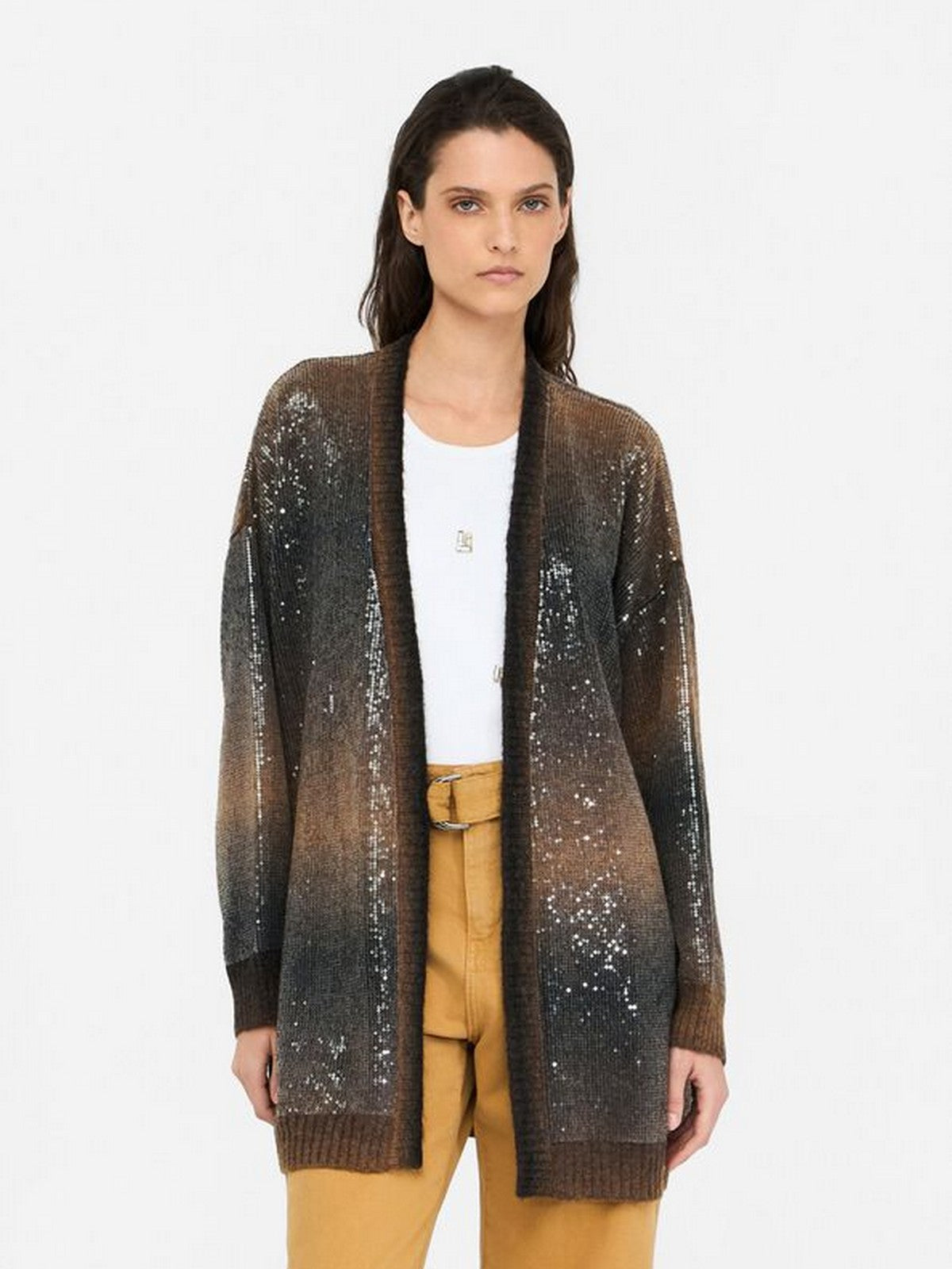 LIU JO WHITE Cardigan Donna MF5248MA14R S9472 Brown shaded