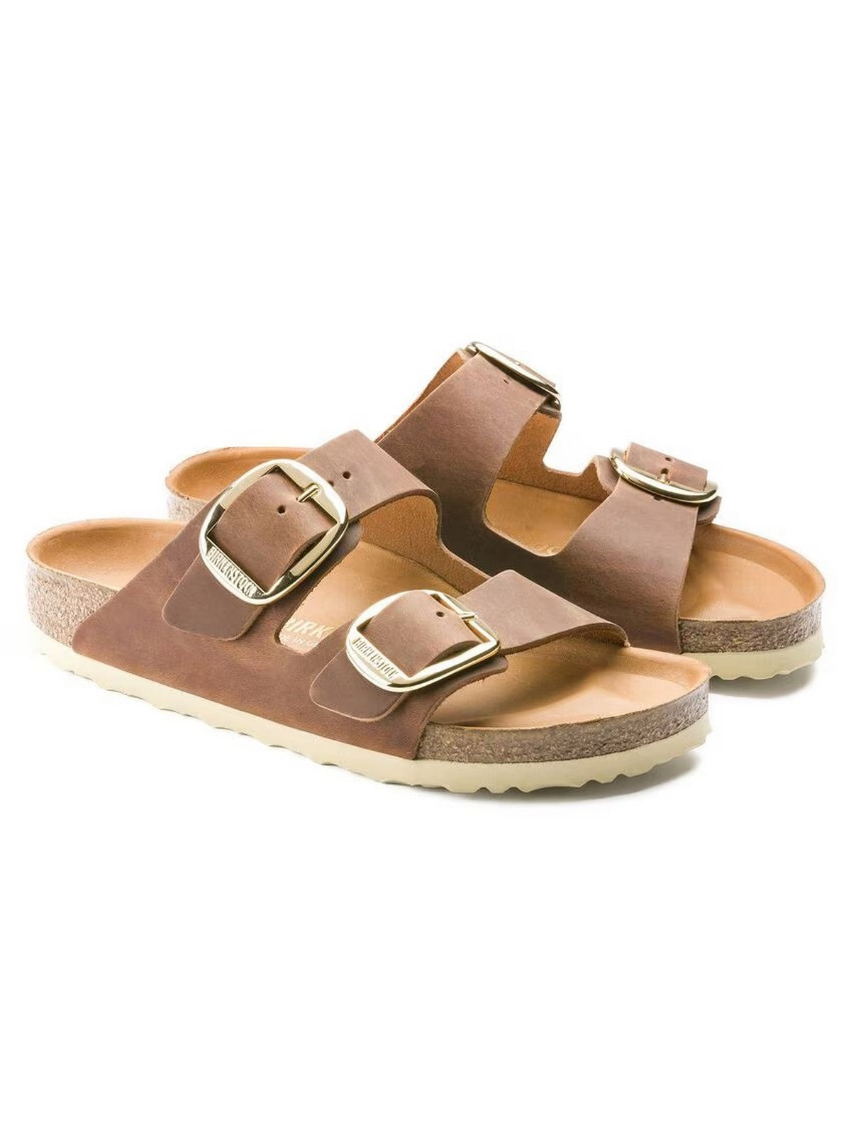 BIRKENSTOCK Sandalo Donna Arizona Big Buckle cognac, Oiled Leather 1011073 Marrone gioboutiqueweb
