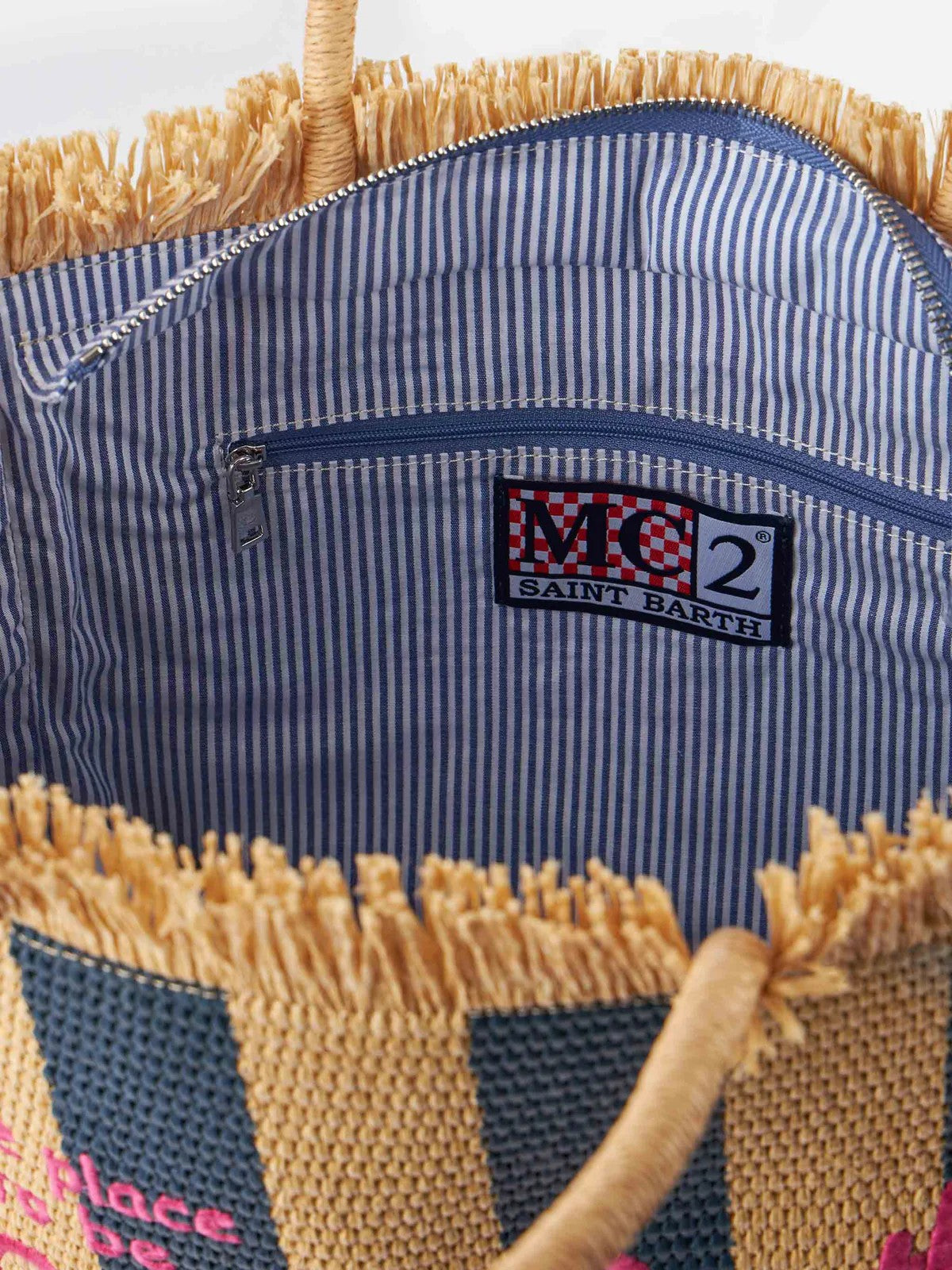 Mc2 Saint Barth Woman Vanity Straw Bag n 00233F Blue