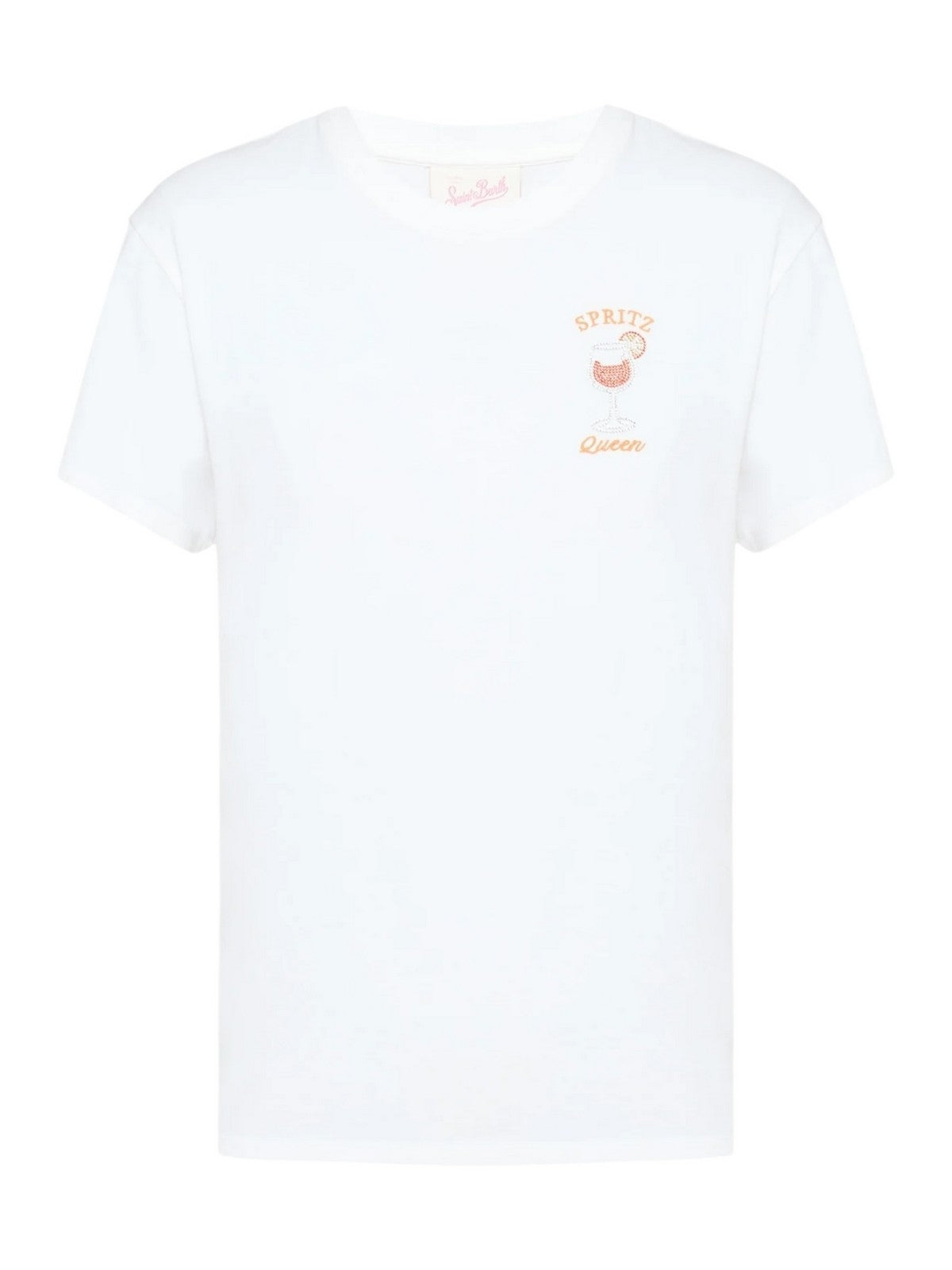 MC2 SAINT BARTH T-shirt Donna EMILIE 05941H SPRITZ QUEEN 01N STRASS EMB gioboutiqueweb