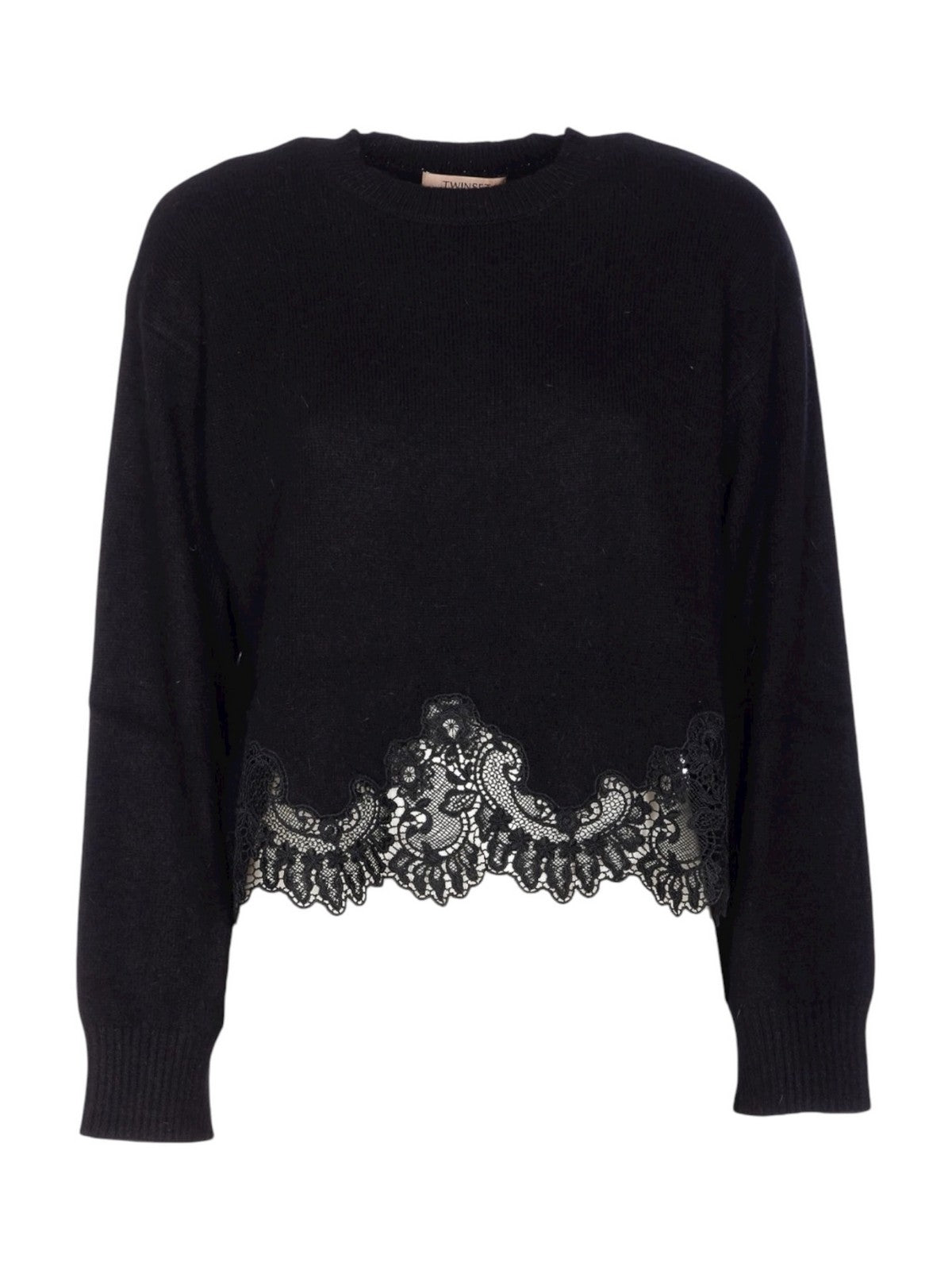 TWINSET Maglione Donna MIX ANGORA & LACE 252TT3381 00006 Nero