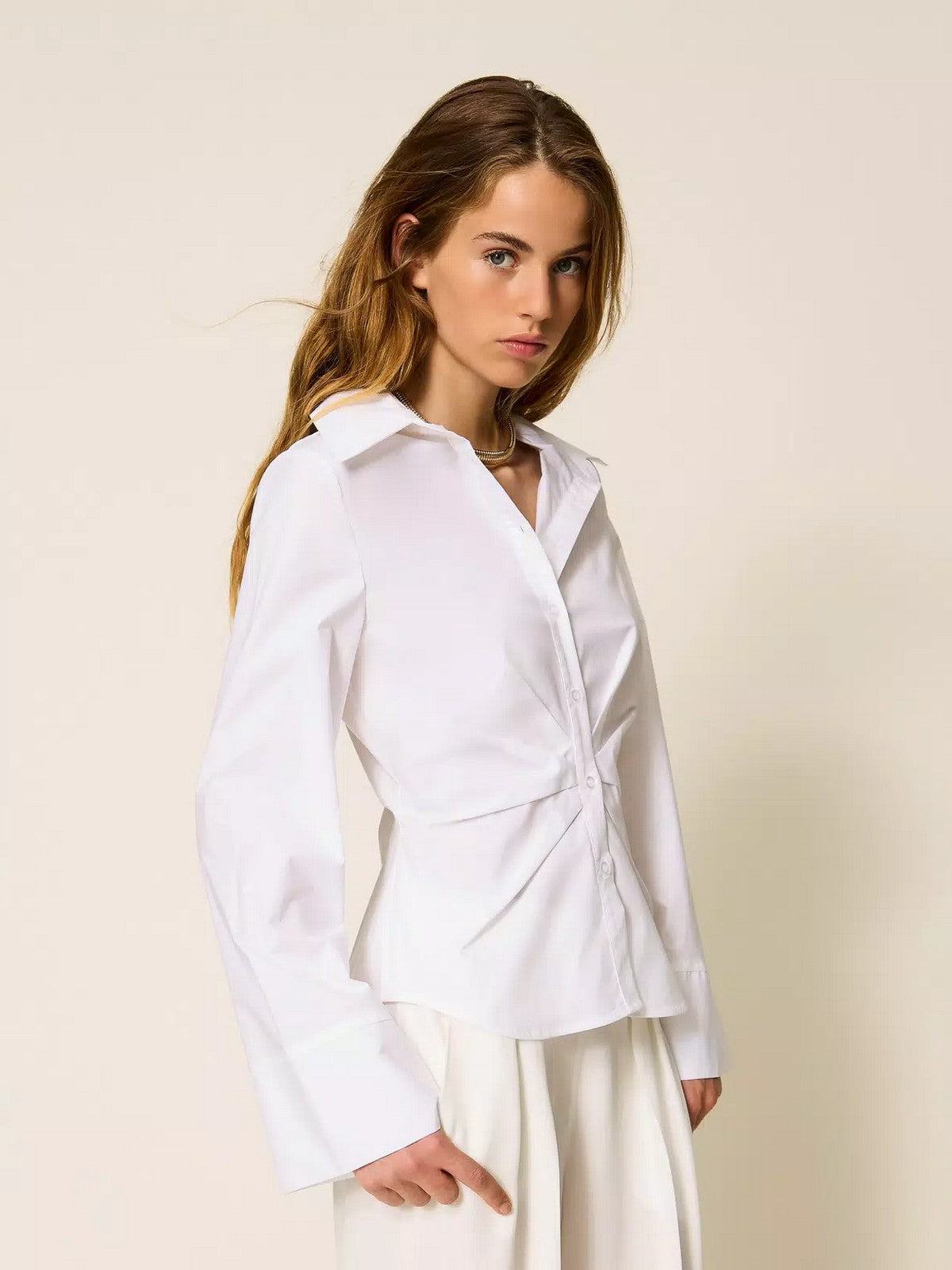 TWINSET Camicia Donna STRETCH POPLIN 252TF2070 00001 BIANCO OTTICO