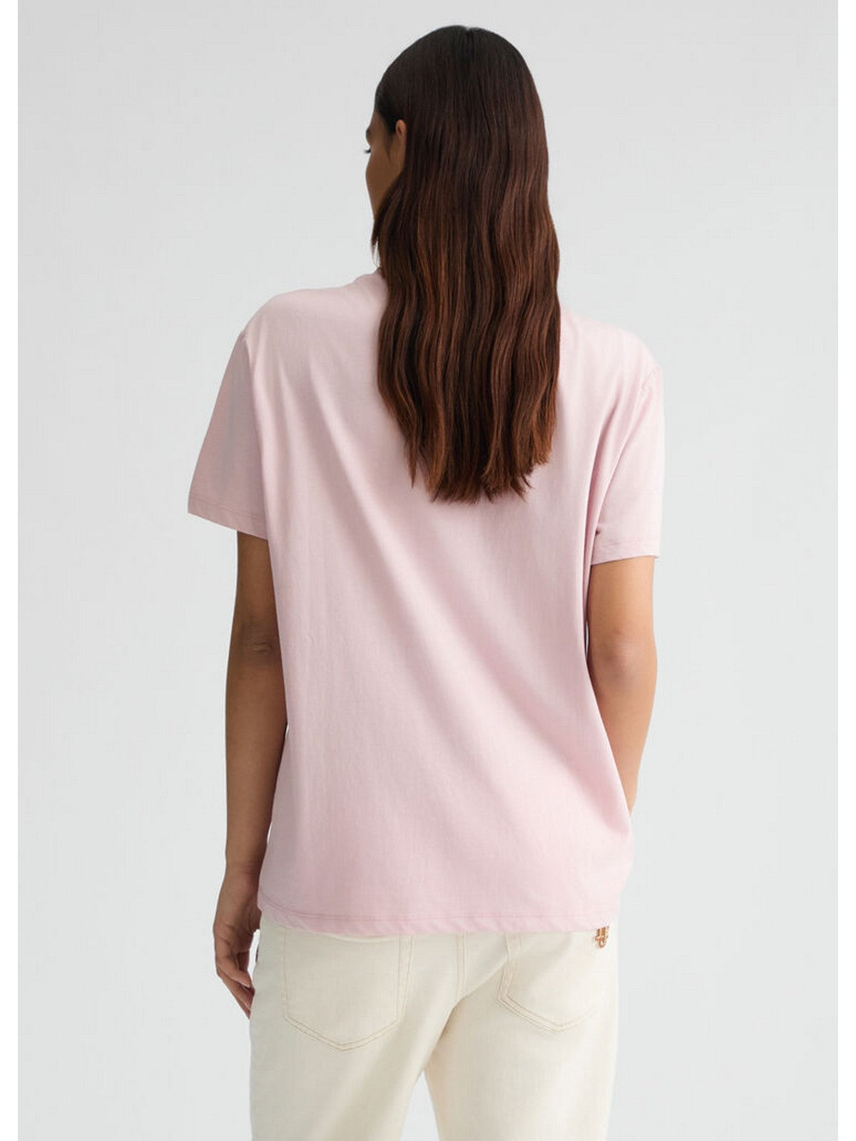 LIU JO WHITE T-shirt Donna WA5343JS923 M9517 Rosa gioboutiqueweb