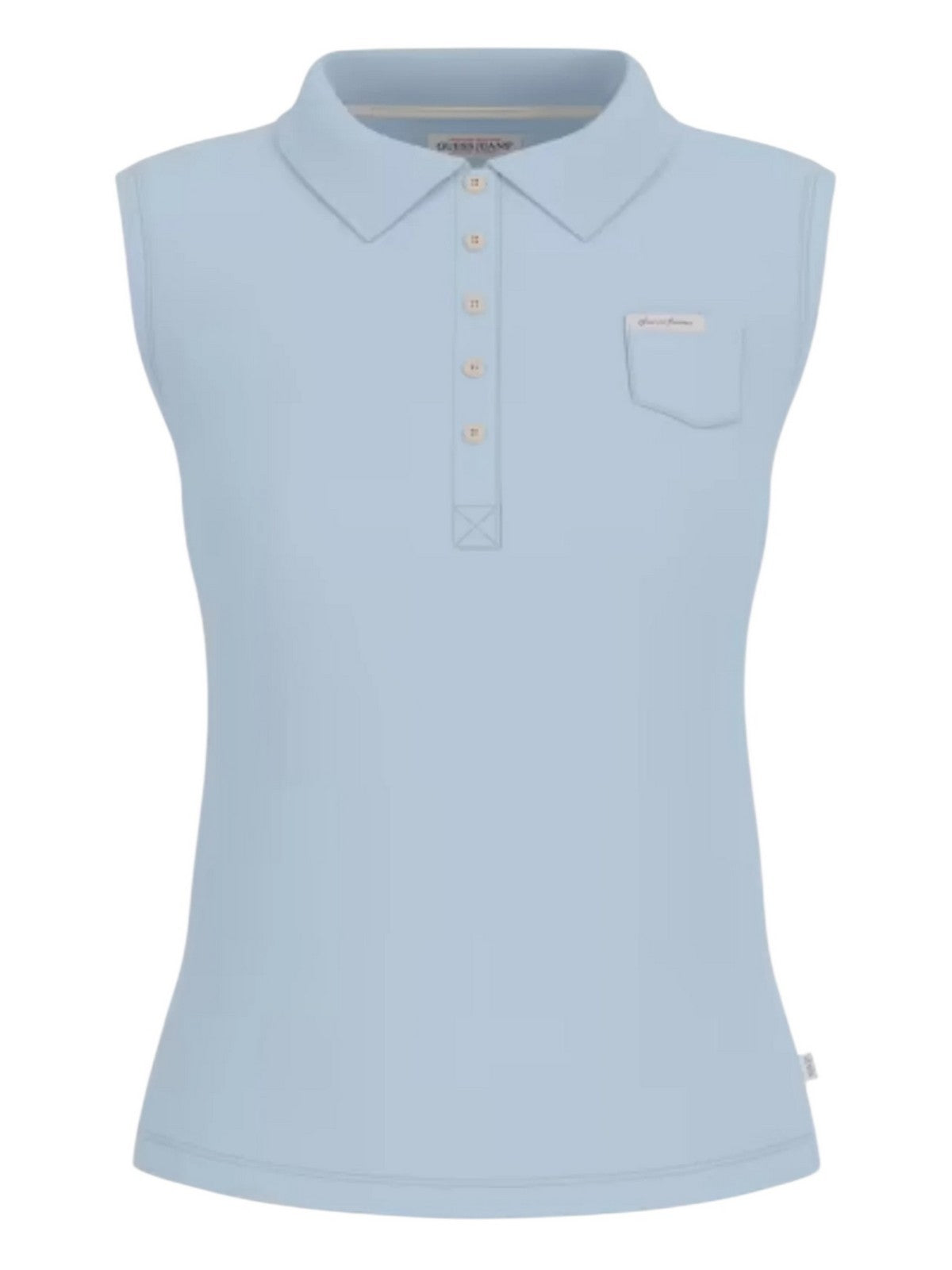 GUESS T-shirt Donna GJ SLEEVELESS COLLAR SLIM PKT W5GP24 KCYR1 G7O7 AZURE LAGUNA gioboutiqueweb