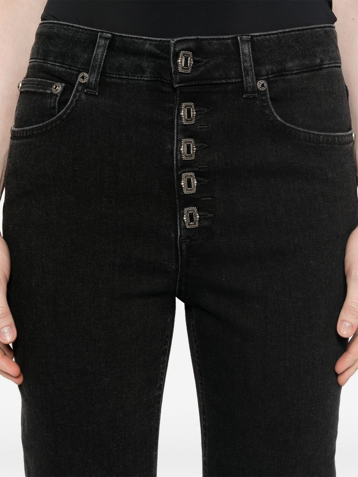 DONDUP Jeans Donna PANTALONE KOONS GIOIELLO DP268B DSH338D HU4 999 Nero gioboutiqueweb