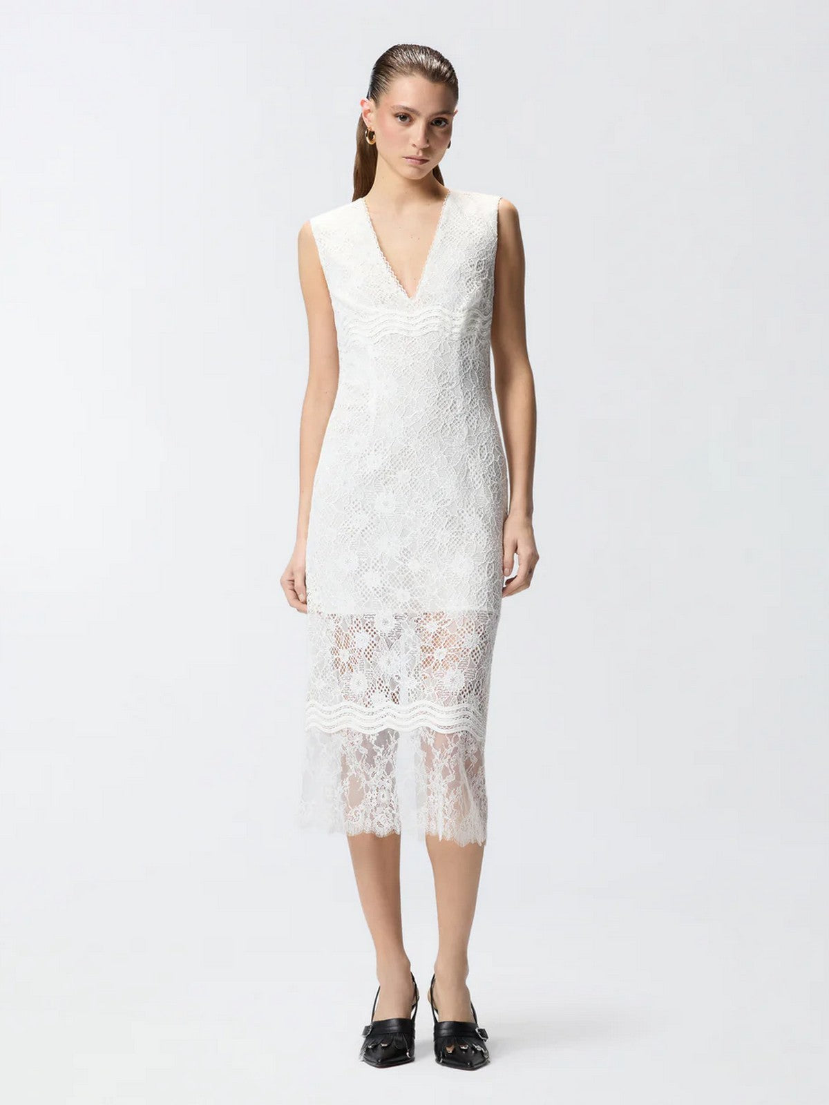 PINKO Abito Donna AUDREY ABITO PIZZO REBRODE 106660-A381 Z05 BIANCO-BIANCANEVE