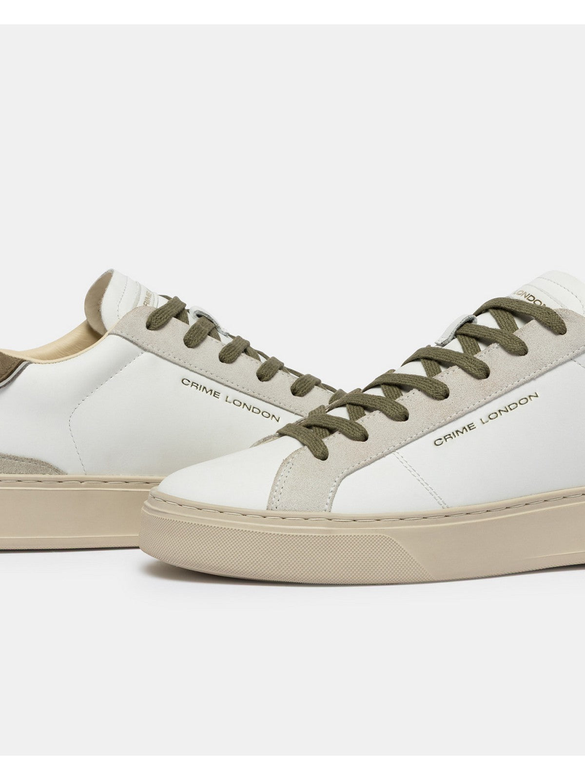 CRIME LONDON Sneaker Uomo BLADE NATURAL BEIGE 19701PP8 10 WHITE