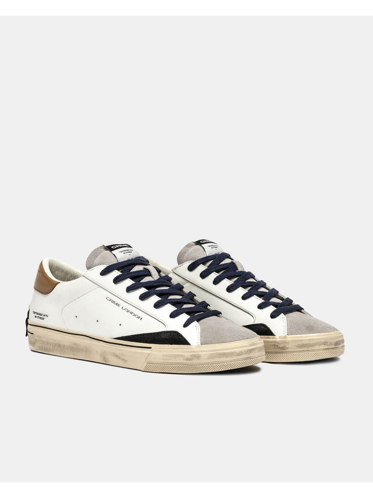 CRIME LONDON Sneaker Uomo DISTRESSED 2.0 OAK SMOKE 11070AA8 10 WHITE