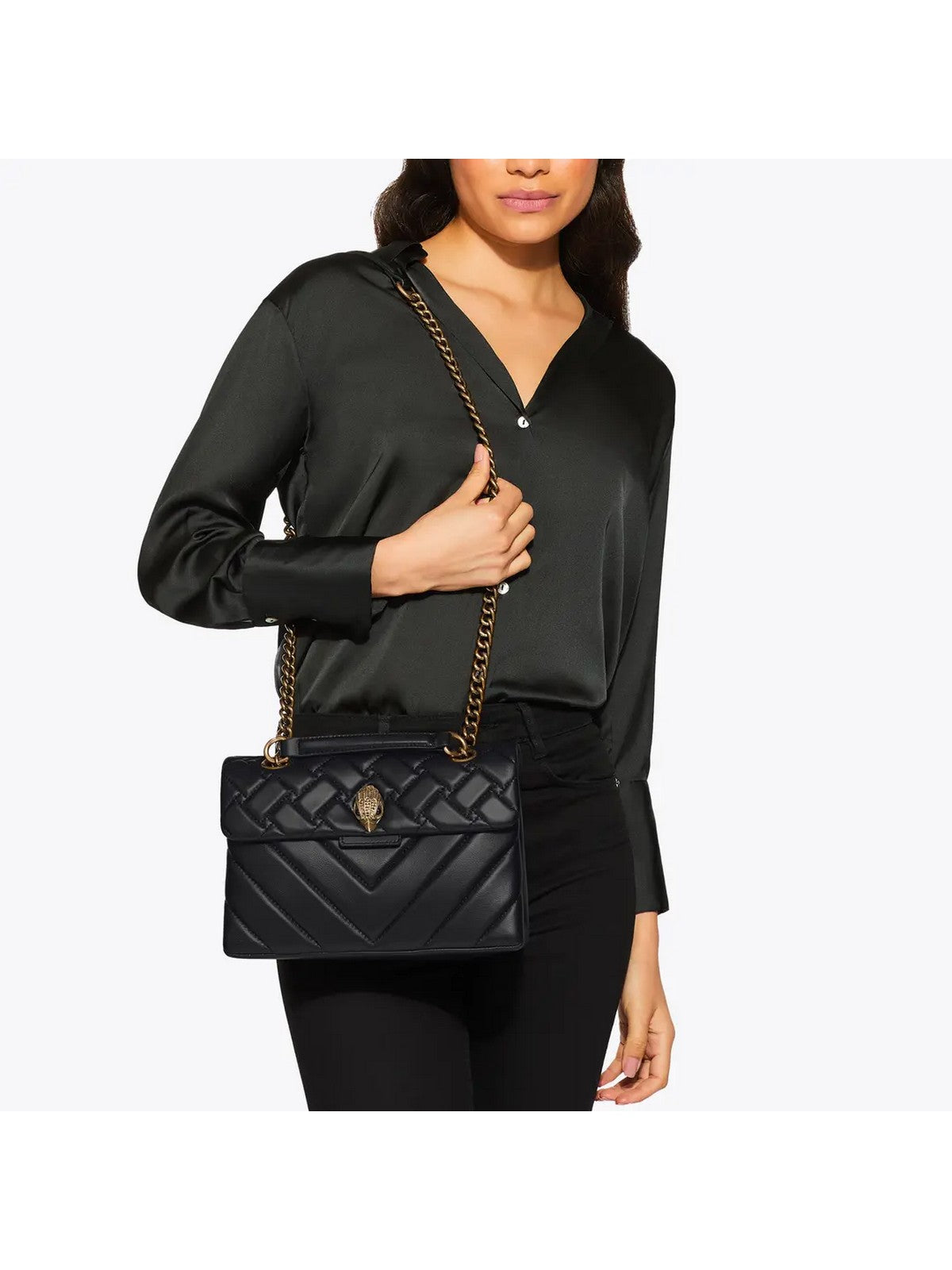 KURT GEIGER Borsa Donna LEATHER KENSINGTON X BAG 1470400109 BLACK BLACK gioboutiqueweb