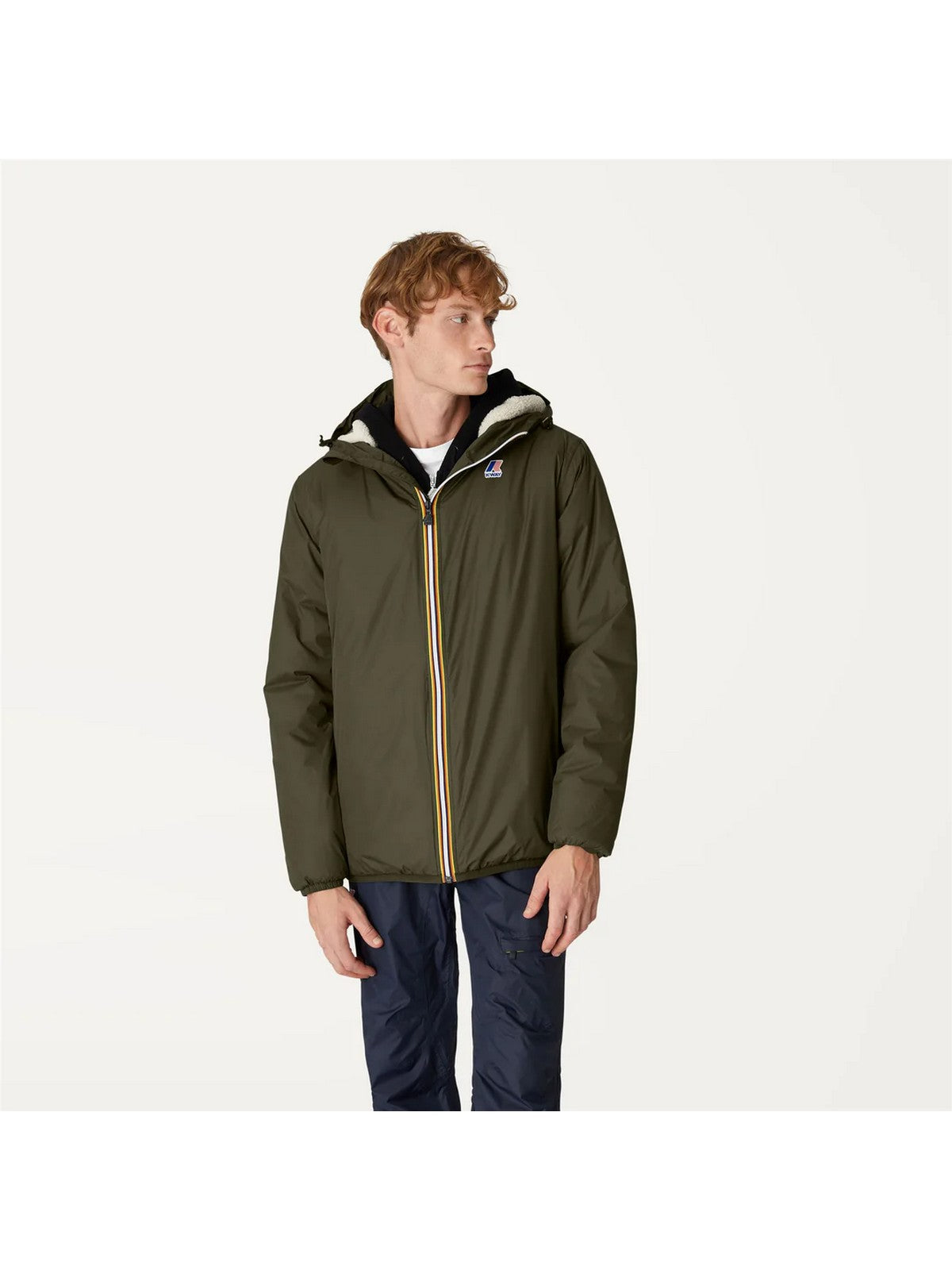 K-WAY Giubbino Uomo Le vrai 3.0 claude orsetto K3118TW WMR Verde gioboutiqueweb