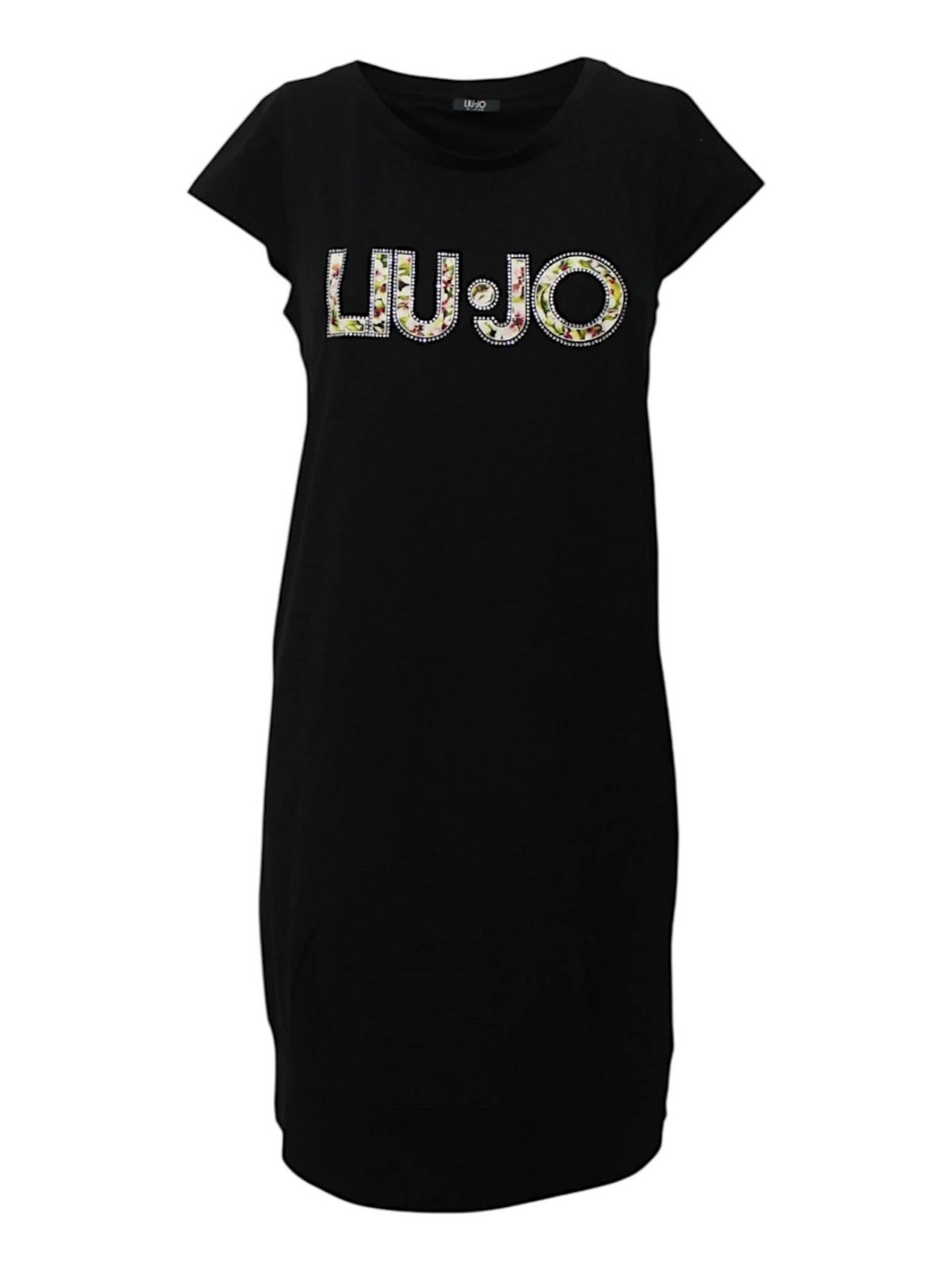 LIU JO BEACHWEAR Abito Donna VA5194JS003 W9449 NERO/FLOWERS gioboutiqueweb