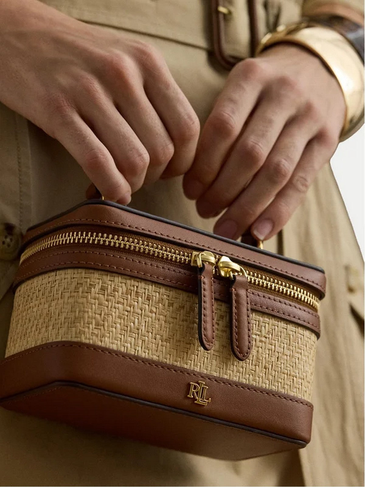 LAUREN RALPH LAUREN Borsa Donna HALLEE-CROSSBODY-SMALL 431P06089 001 NATURAL/LAUREN TAN