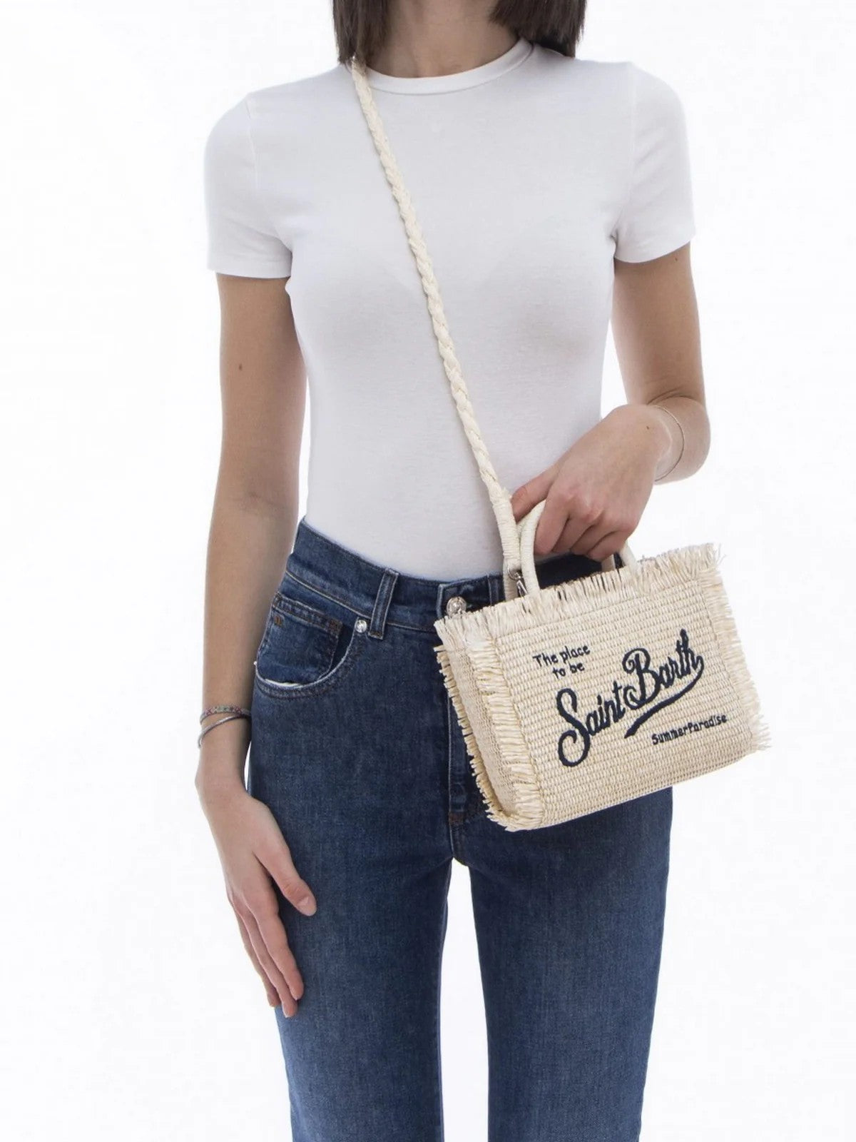 MC2 SAINT BARTH Borsa Donna VANITY MINI STRAW N 01503H 1061 EMB gioboutiqueweb