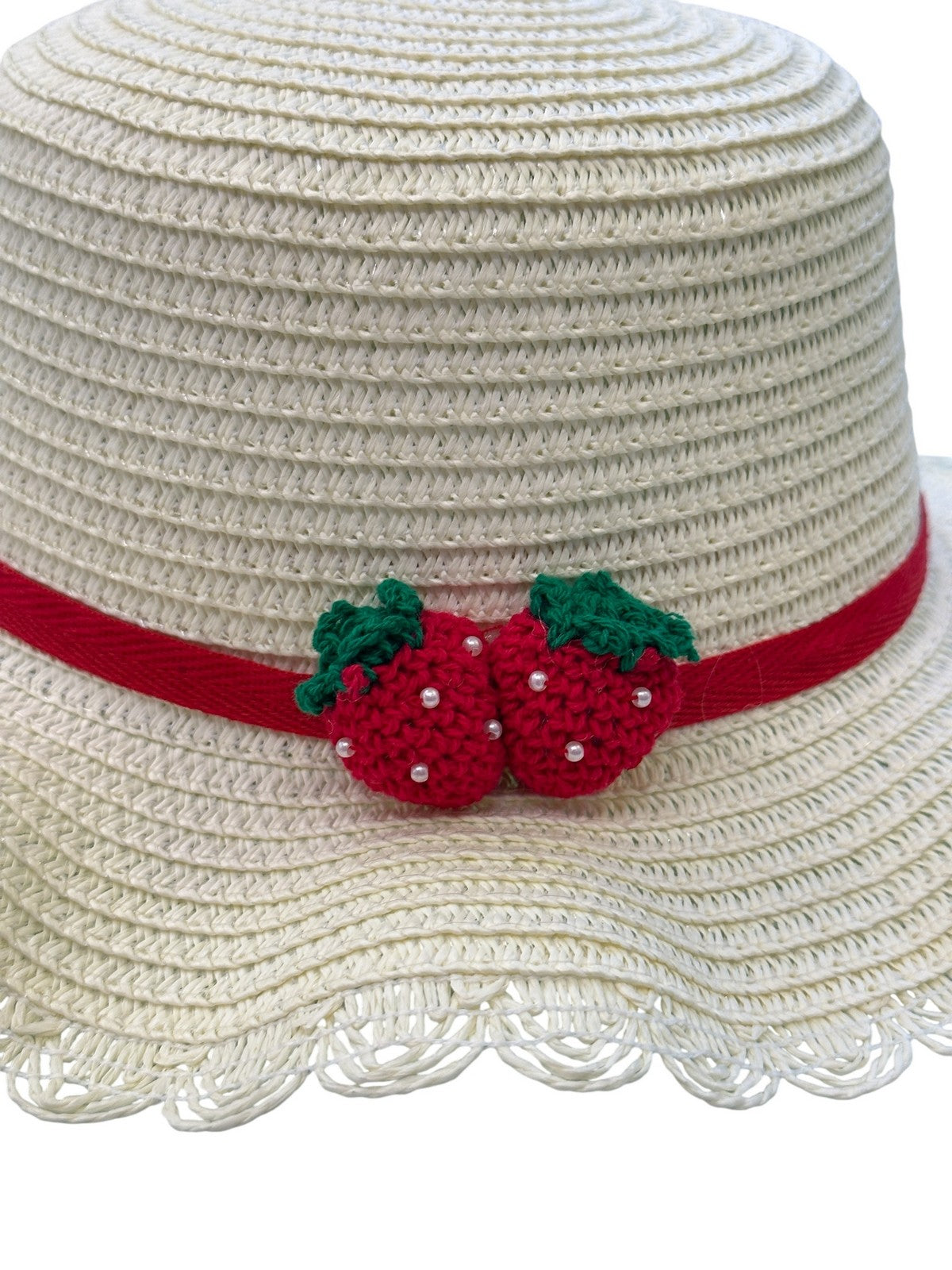 MC2 SAINT BARTH Cappello Bambine e ragazze GENNY HAT 03823H STRAW 10 STRAWBERRY PATCH EMB