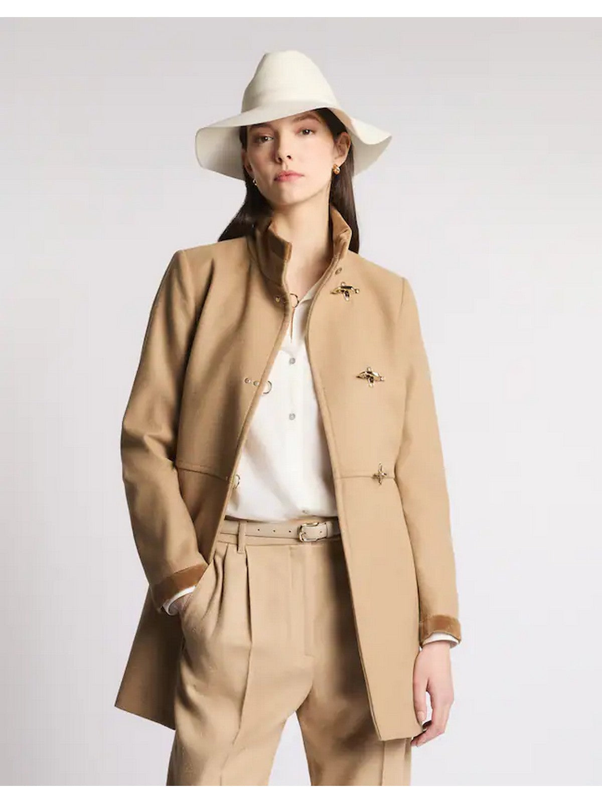 Fay Women's Coat Naw50514000xMYC813 Dark camel