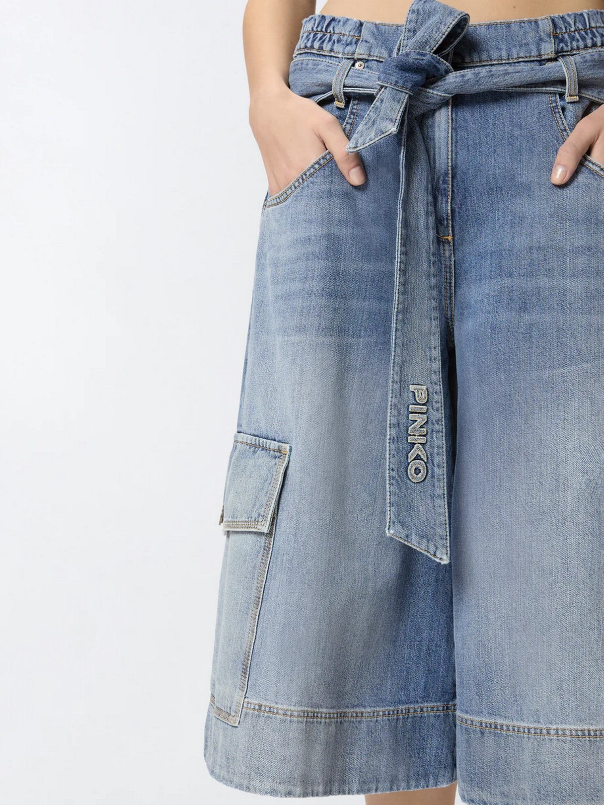 PINKO Pantalone Donna BLONDE BERMUDA 106269-A323 PJO LAVAGGIO MEDIO CHIARO