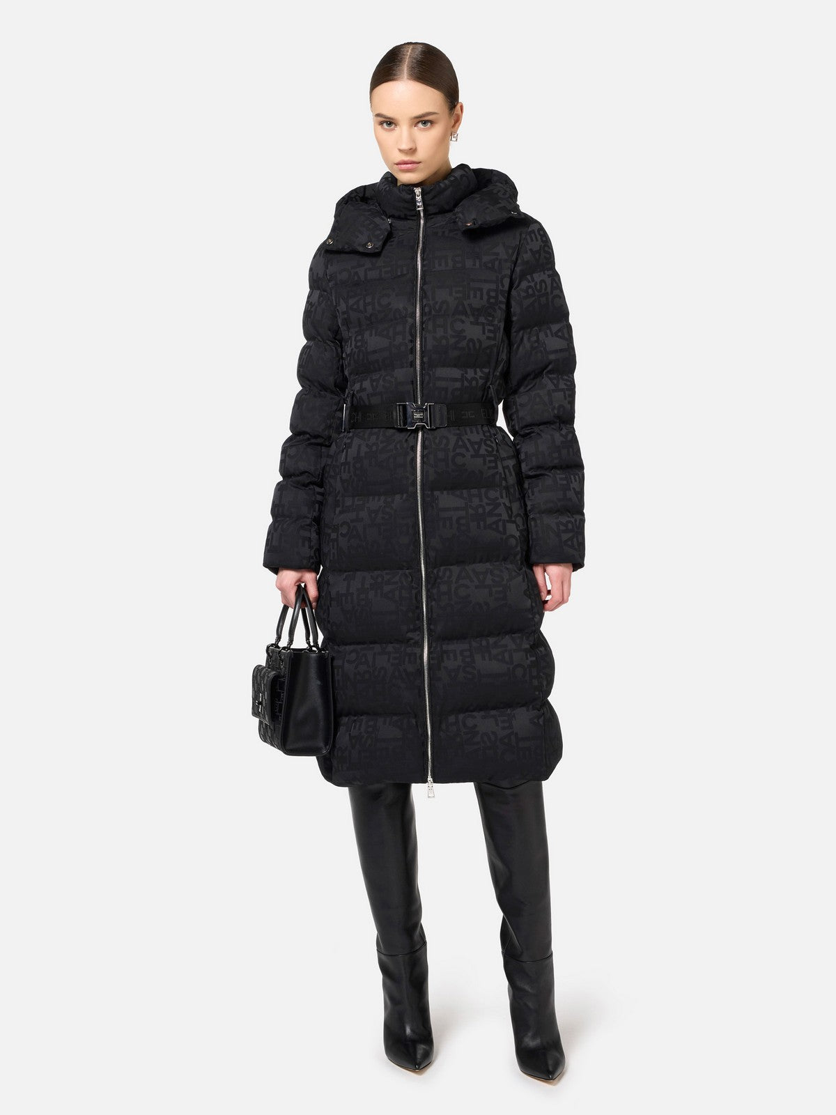 ELISABETTA FRANCHI Piumino Donna PI71D46E2 110 Nero gioboutiqueweb