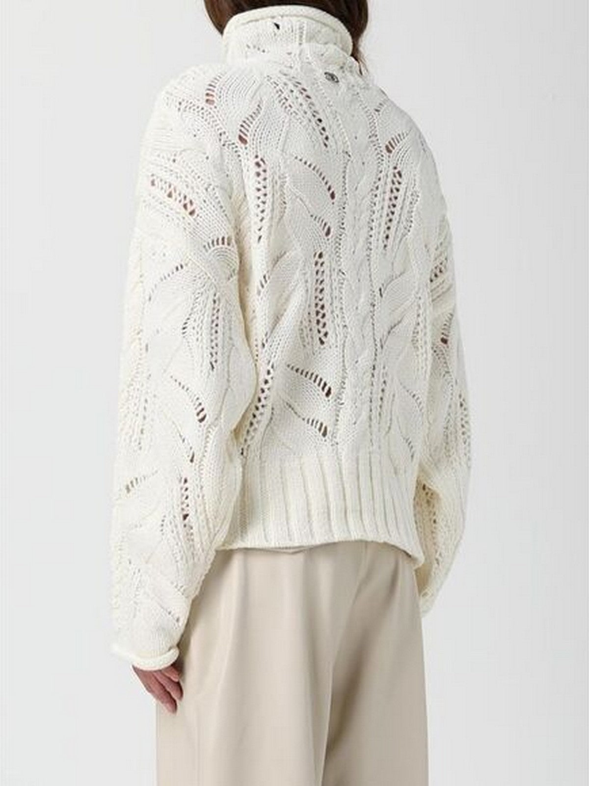 LIU JO WHITE Maglione dolcevita Donna MF5451MA37R 10701 BIANCO LANA