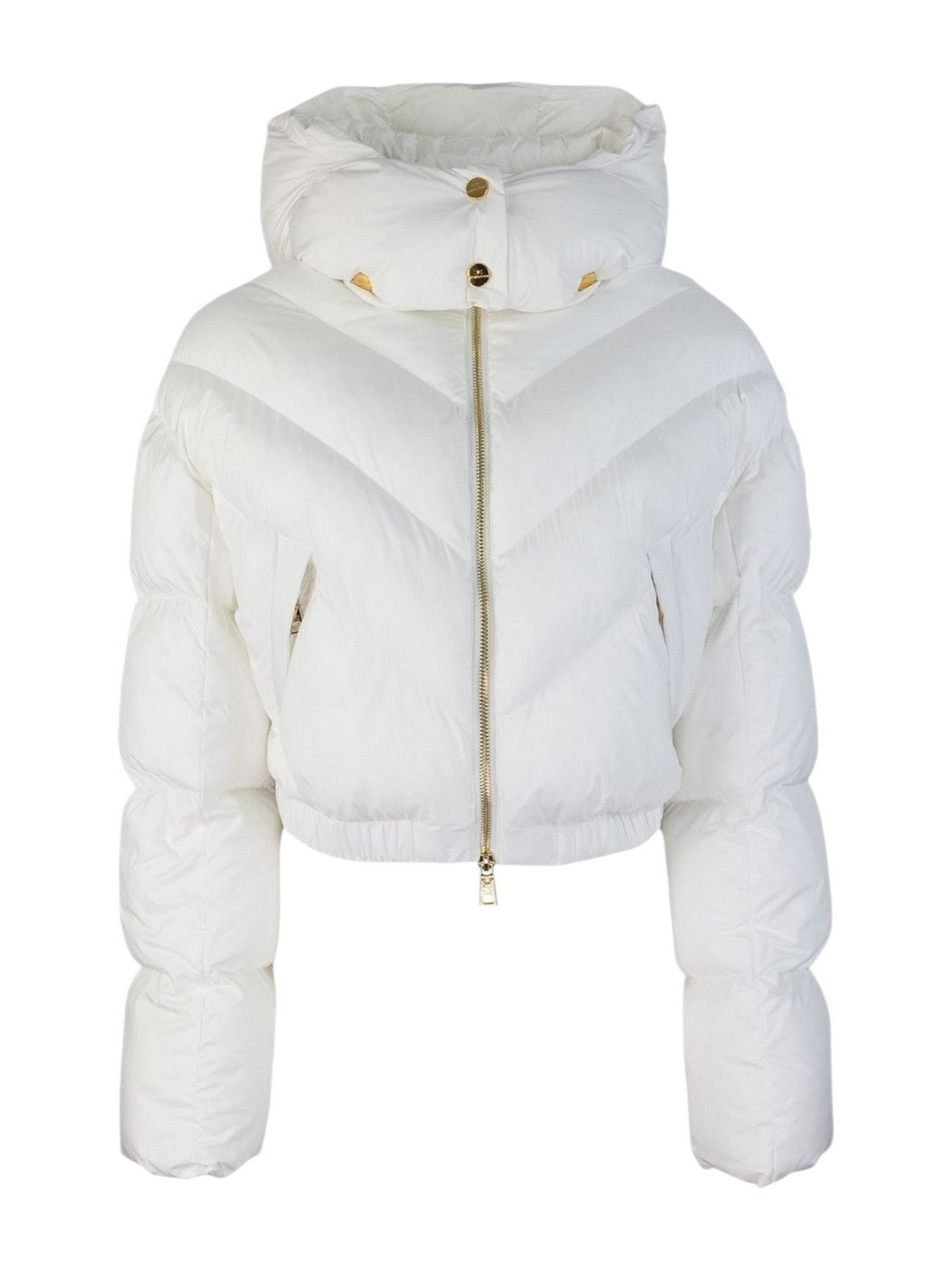 ELISABETTA FRANCHI Piumino Donna PI73D46E2 360 Avorio gioboutiqueweb