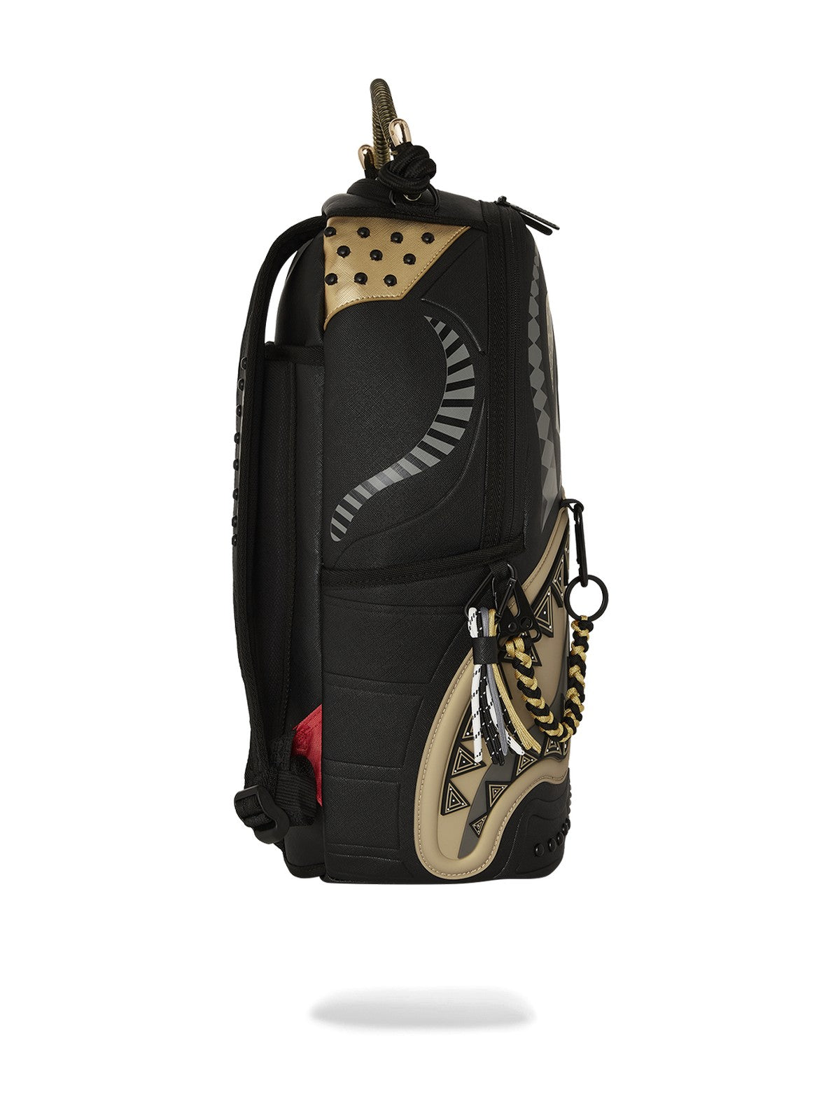 SPRAYGROUND Zaino Uomo AI WONDERLAND GOLD AND BLACK BACKPACK 910B7761NSZ Nero gioboutiqueweb