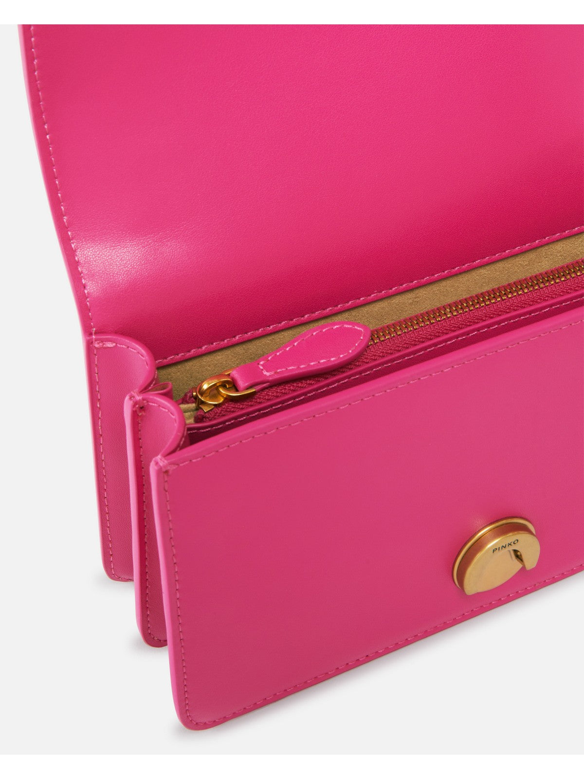 PINKO Borsa Donna Love One Mini Dc Vitello Seta 100074-A0F1 N17Q BARBABIETOLA CH-ANTIQUE GOLD gioboutiqueweb