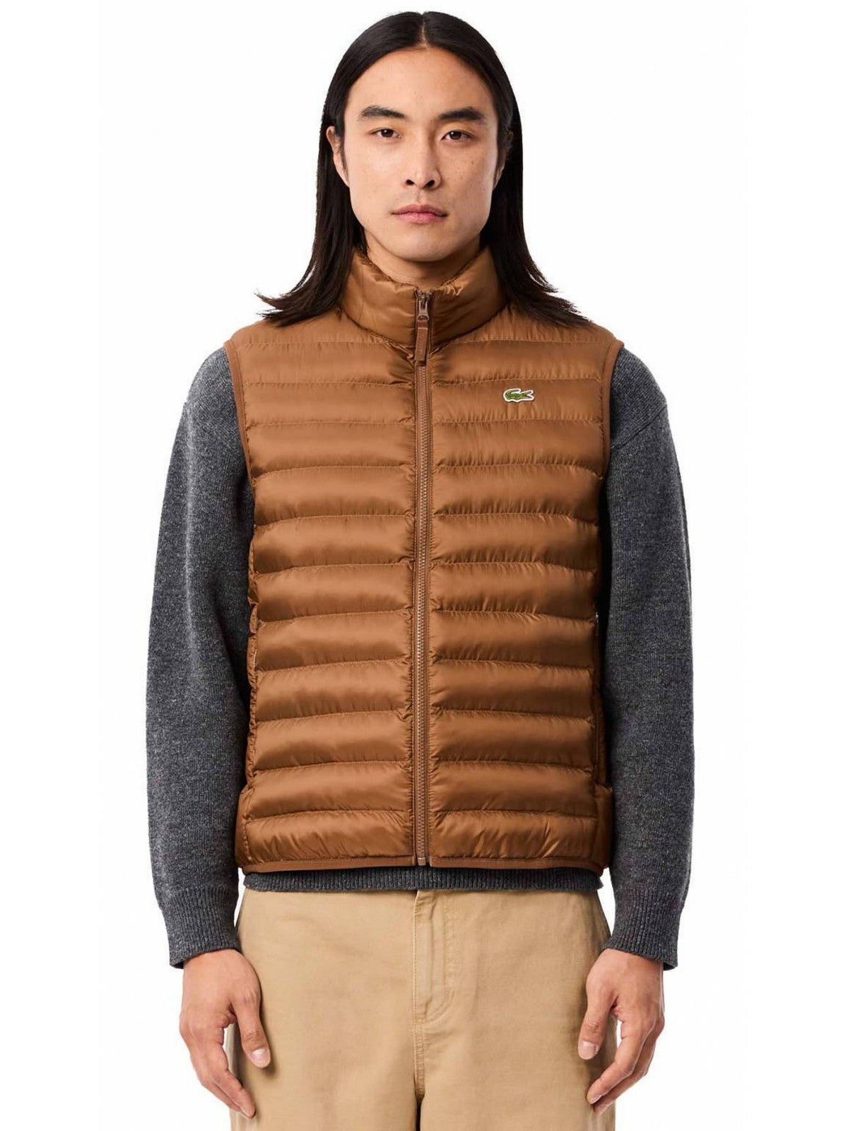LACOSTE Gilet Uomo BH2886 SIX Marrone gioboutiqueweb