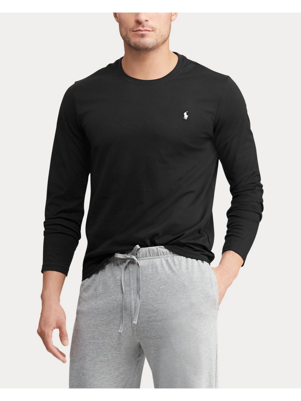 POLO RALPH LAUREN T-shirt Uomo L/S CREW-SLEEP-TOP 714844759 001 POLO BLACK