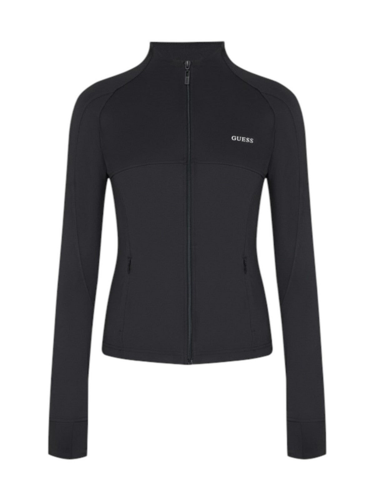 GUESS SPORT Felpa Donna MARGOT LS ZIP ACTIVE TOP V6RP15 KD952 JBLK Jet Black A996