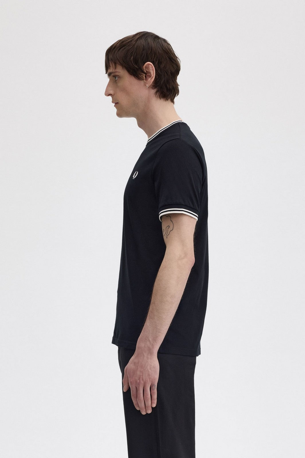 FRED PERRY T-shirt Uomo FP TWIN TIPPED T-SHIRT FP-M1588V-57 102 BLACK