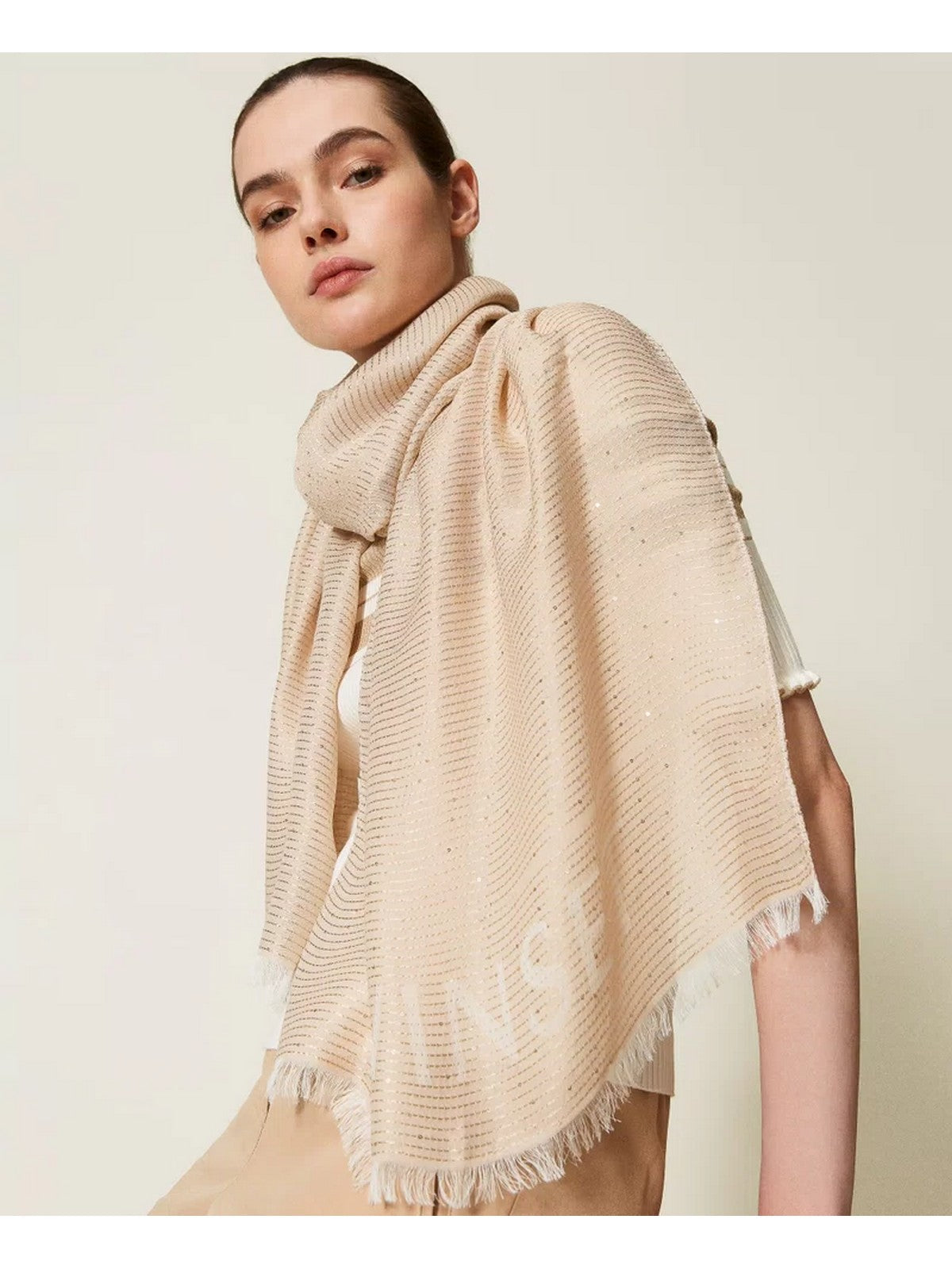 TWINSET Sciarpa Donna 251TA4520 12140 Beige gioboutiqueweb