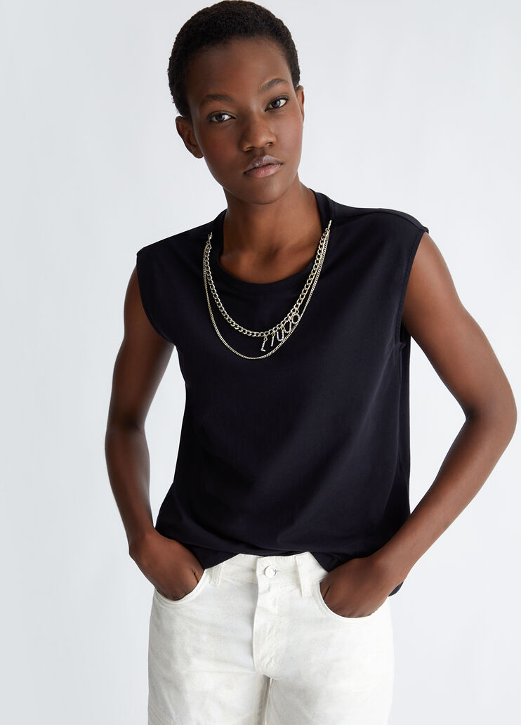 T-shirt White Liu Jo et femme Pole W4016J5003 N9068 Black