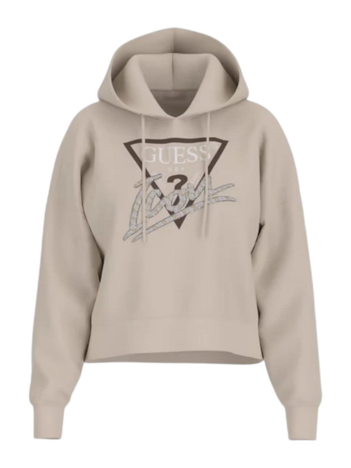 GUESS Felpa Donna HOODED ICON SWEATSHIRT W4BQ06 KB683 G1M5 Bianco gioboutiqueweb