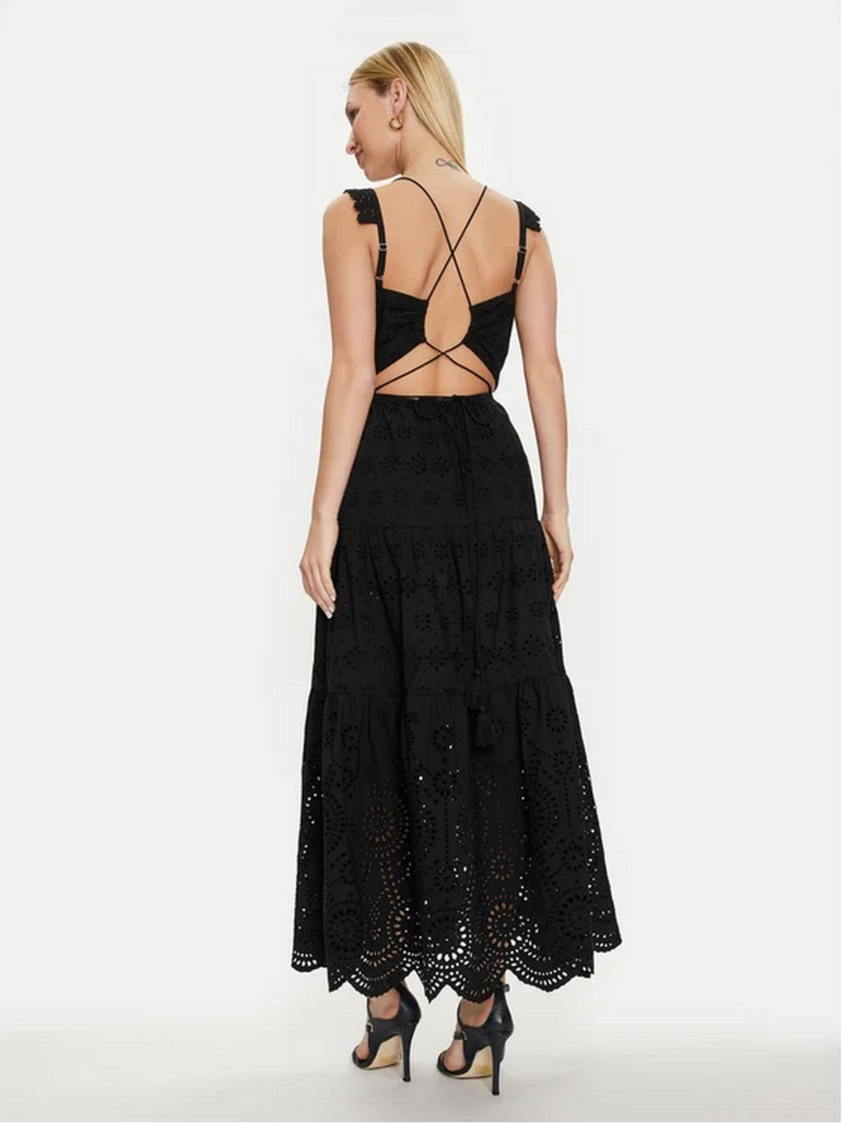 GUESS Abito Donna Sl Palma Long Dress W4GK46 WG571 JBLK Nero gioboutiqueweb