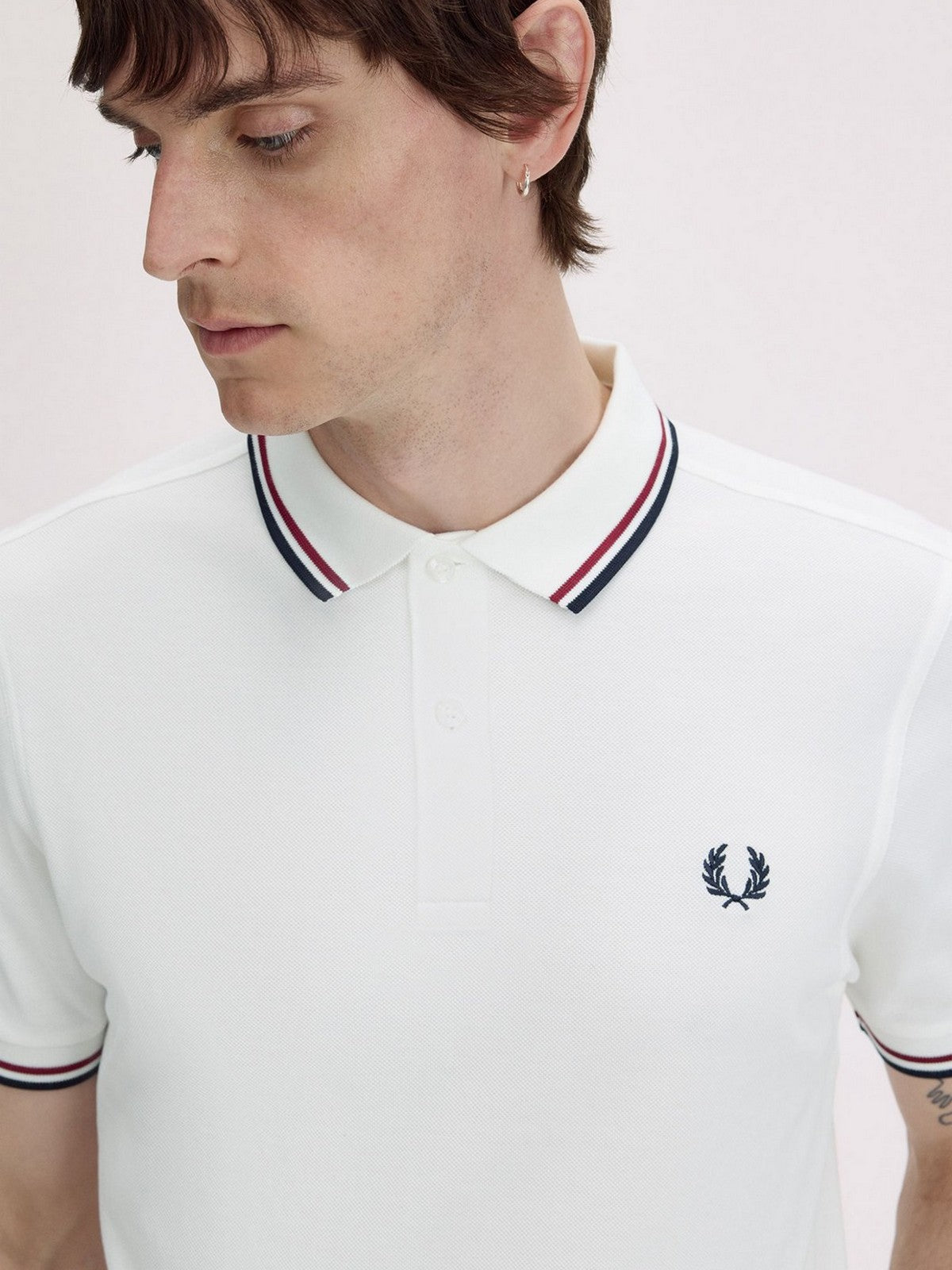 FRED PERRY Polo Uomo FP TWIN TIPPED FRED PERRY SHIRT FP-M3600P-57 T60 SNWHT/BRED/NVY