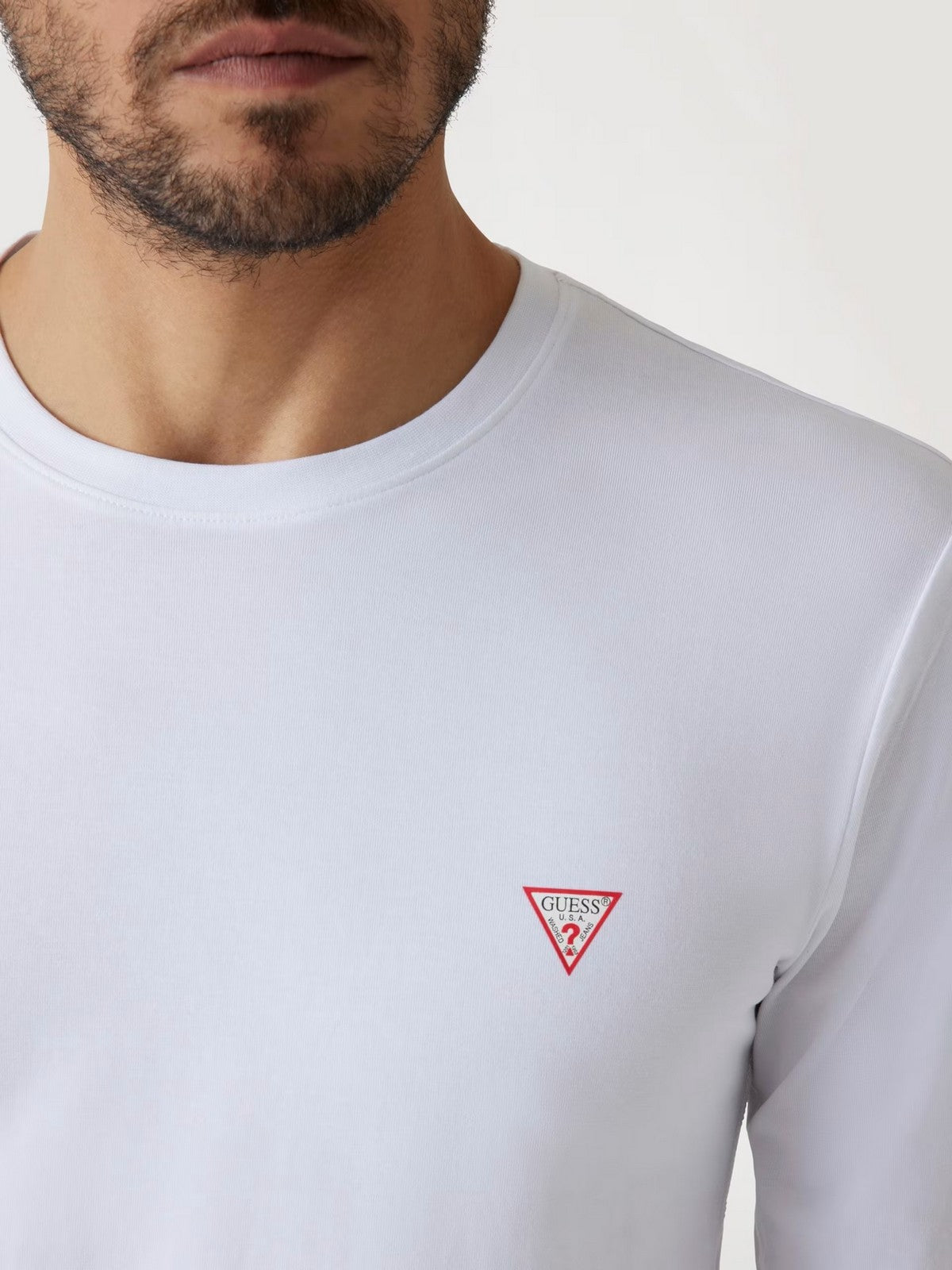 GUESS T-shirt Uomo CN LS CORE TEE M2YI28 J1314 G011 PURE WHITE