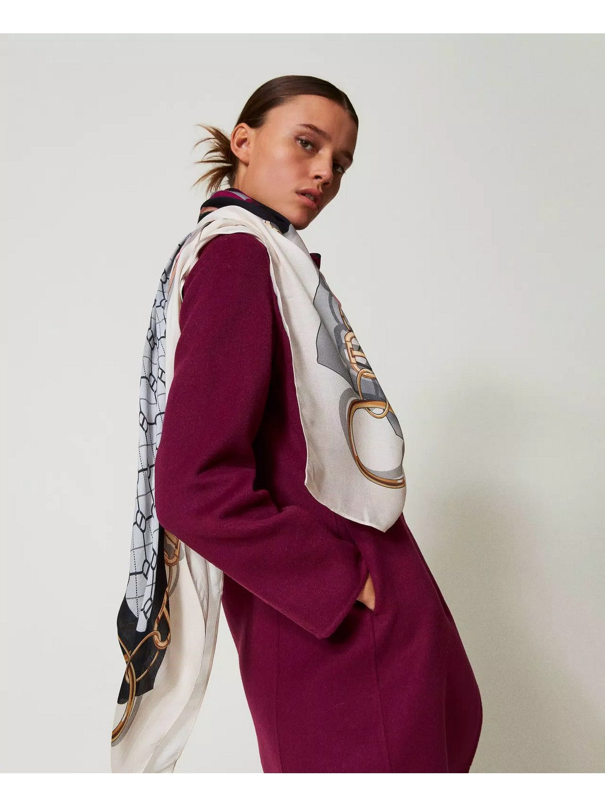 TWINSET Sciarpa Donna 242TA4490 11902 Beige gioboutiqueweb