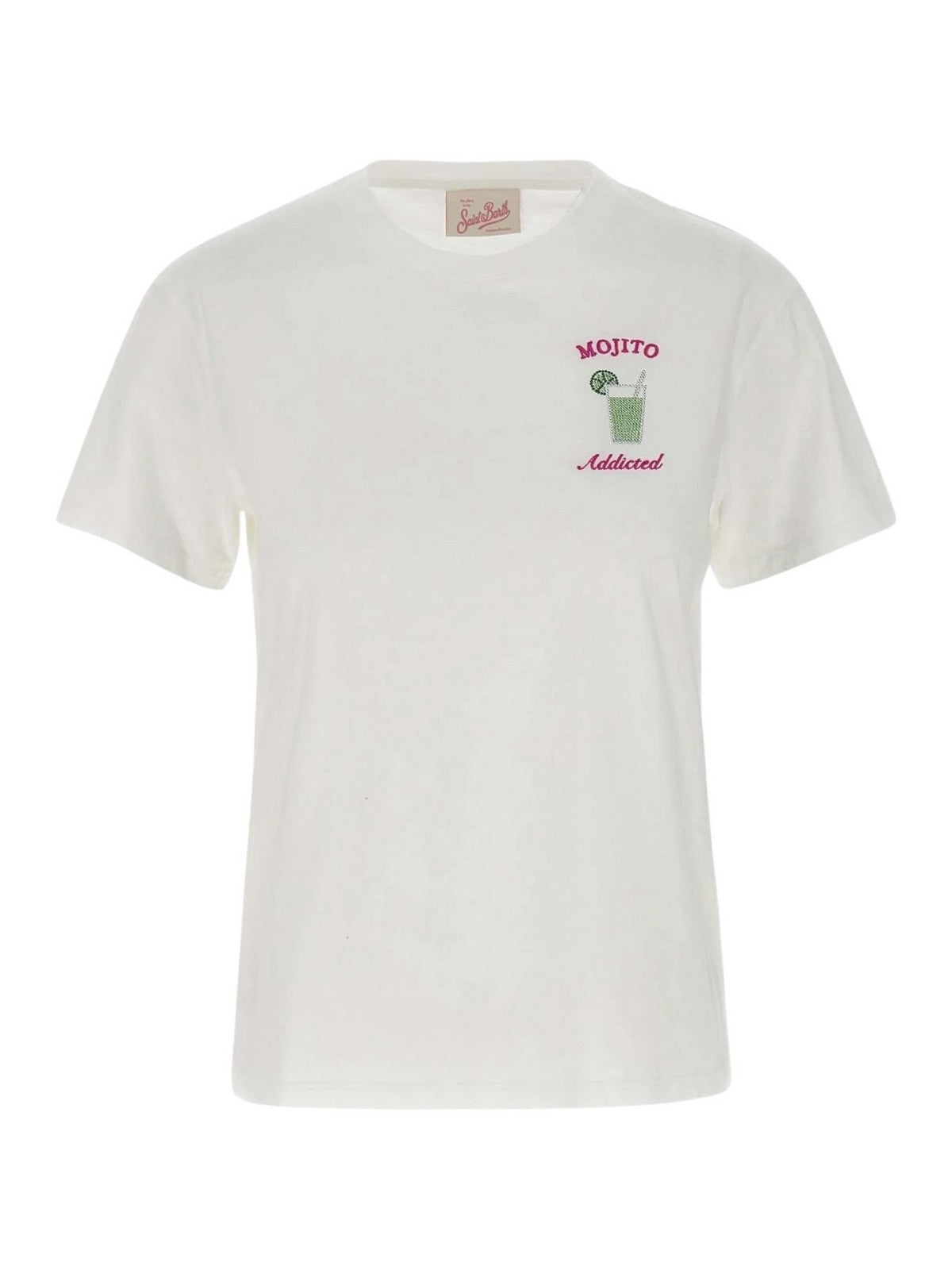MC2 SAINT BARTH T-shirt Donna EMILIE 05939H MOJITO ADDICTED 01N STRASS EMB gioboutiqueweb