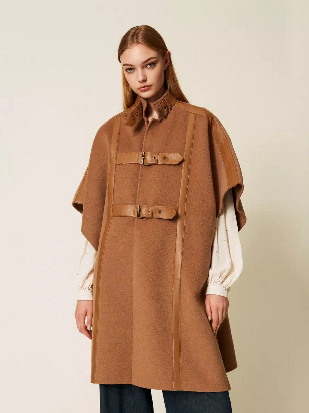 TWINSET Mantella Donna PANNO DOUBLE 252TP2073 11754 SANDY BROWN