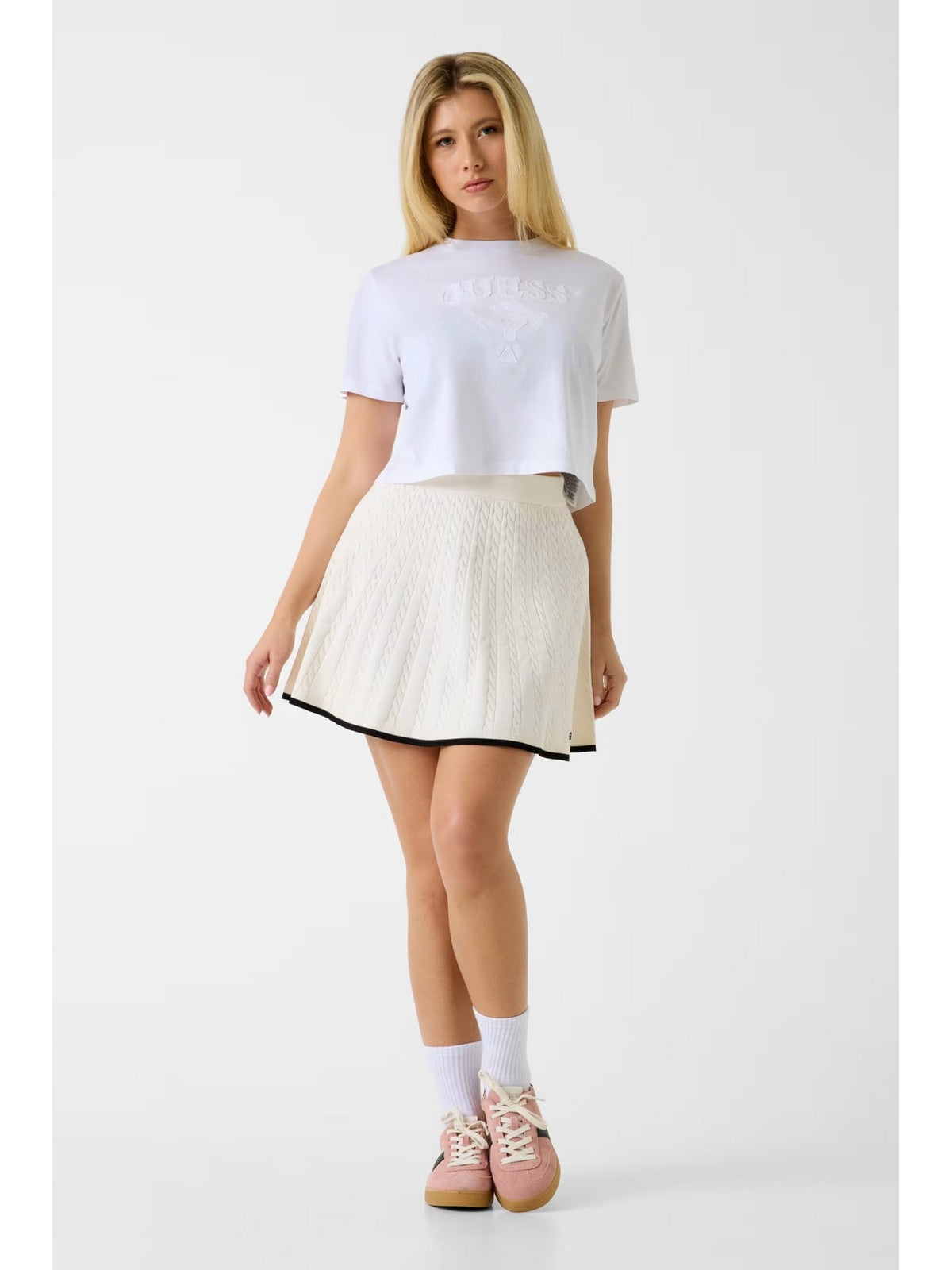 GUESS SPORT Gonna Donna SHARI SKIRT SWTR V6RD07 Z4652 G1O6 DOVE WHITE