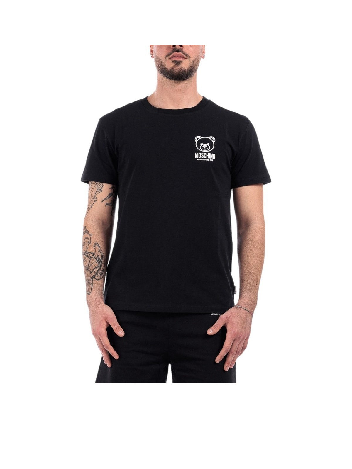 Moschino-Unterwäsche-T-Shirt und Herrenstange 241V1A0703 4406 555 Schwarz