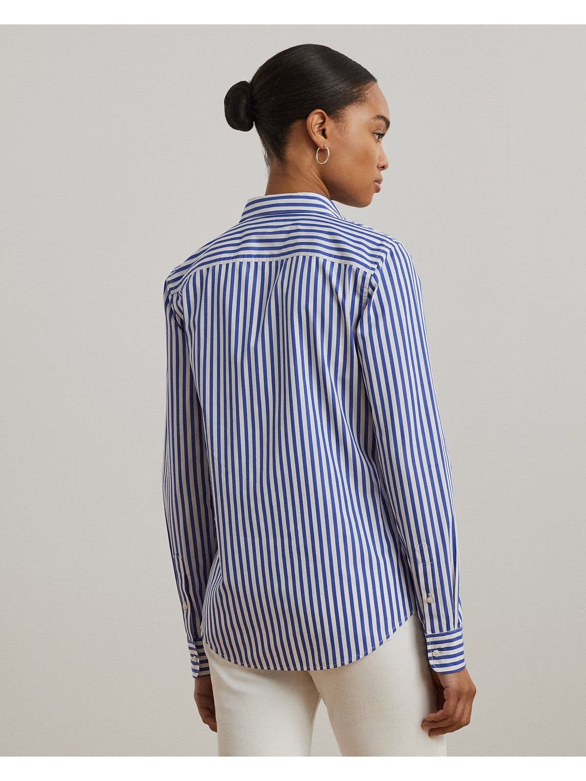 LAUREN RALPH LAUREN Camicia Donna JAMELKO-LONG SLEEVE-BUTTON FRONT SHIRT 200970765 001 LAPIS BLUE/WHITE