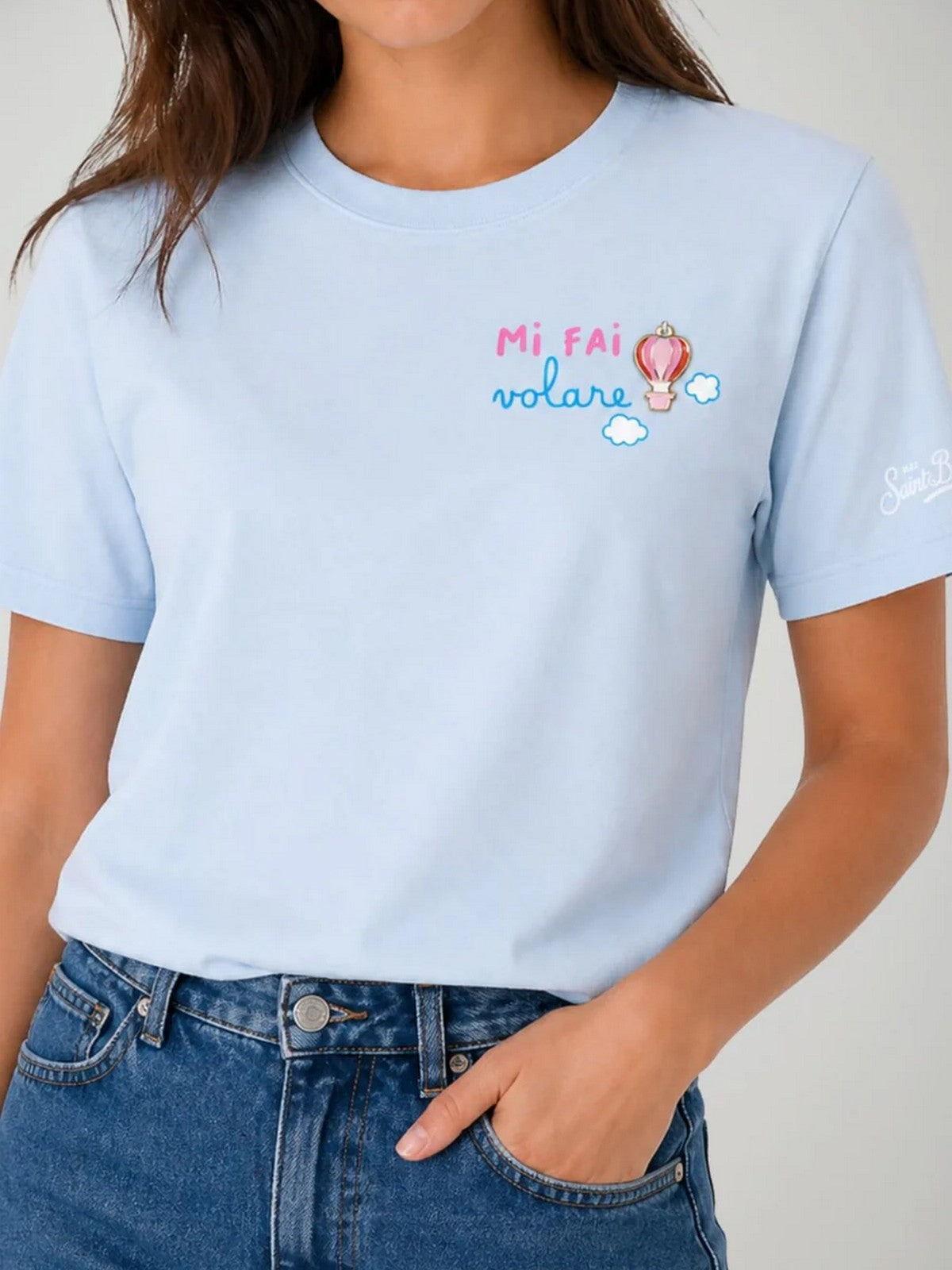 MC2 SAINT BARTH T-shirt Donna EMILIE 01097L MI FAI VOLARE 31 CHARM EMB