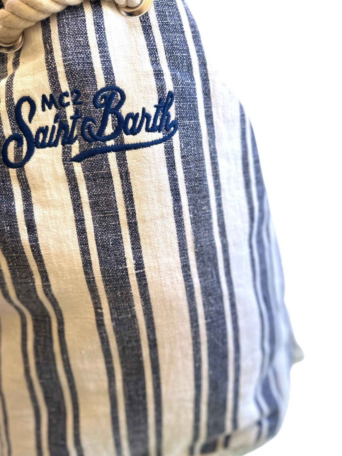 MC2 SAINT BARTH Zaino Donna BOAT BACKPACK LINEN 01977H LINEN BEACH STRIPES V 61 EMB gioboutiqueweb