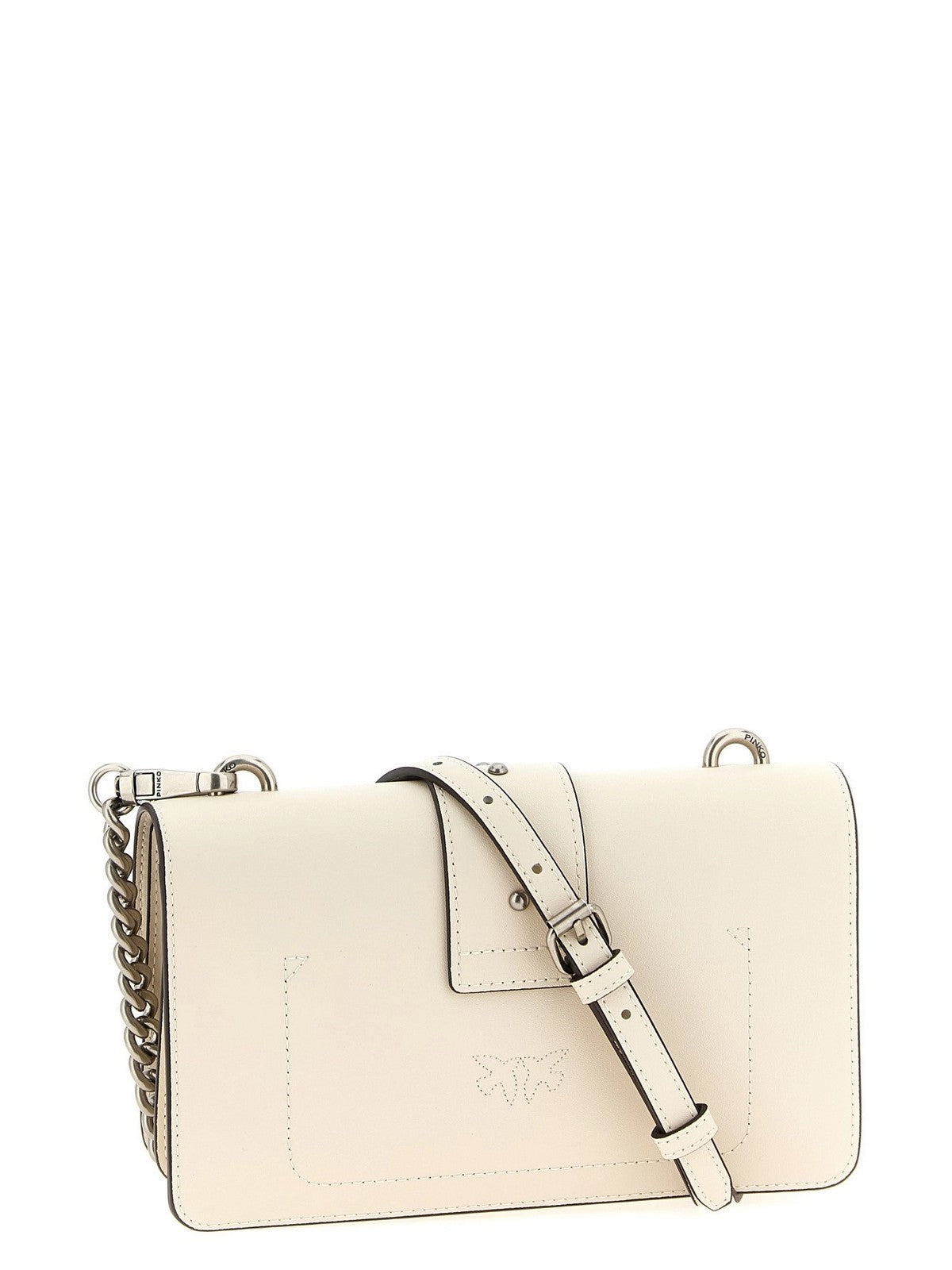 PINKO Borsa Donna LOVE ONE MINI ST. CL 105856-A0F1 Z14O BIANCO SETA-OLD SILVER