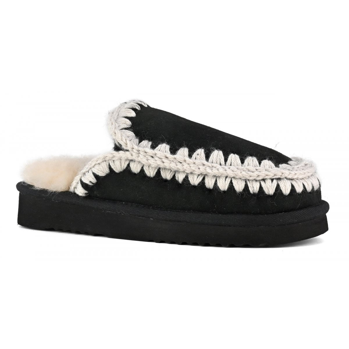 MOU Ciabatta Donna Eskimo slipper MU.FW101125A BKWHI BLACK/WHITE